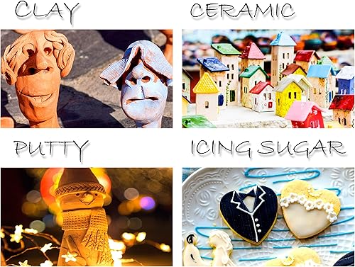 Miniatura 6 de VViViD Juego de 5 herramientas de escultura de arcilla y cerámica, asas de madera, puntas de lápiz óptico de bola de doble cara, 2 herramientas en 1