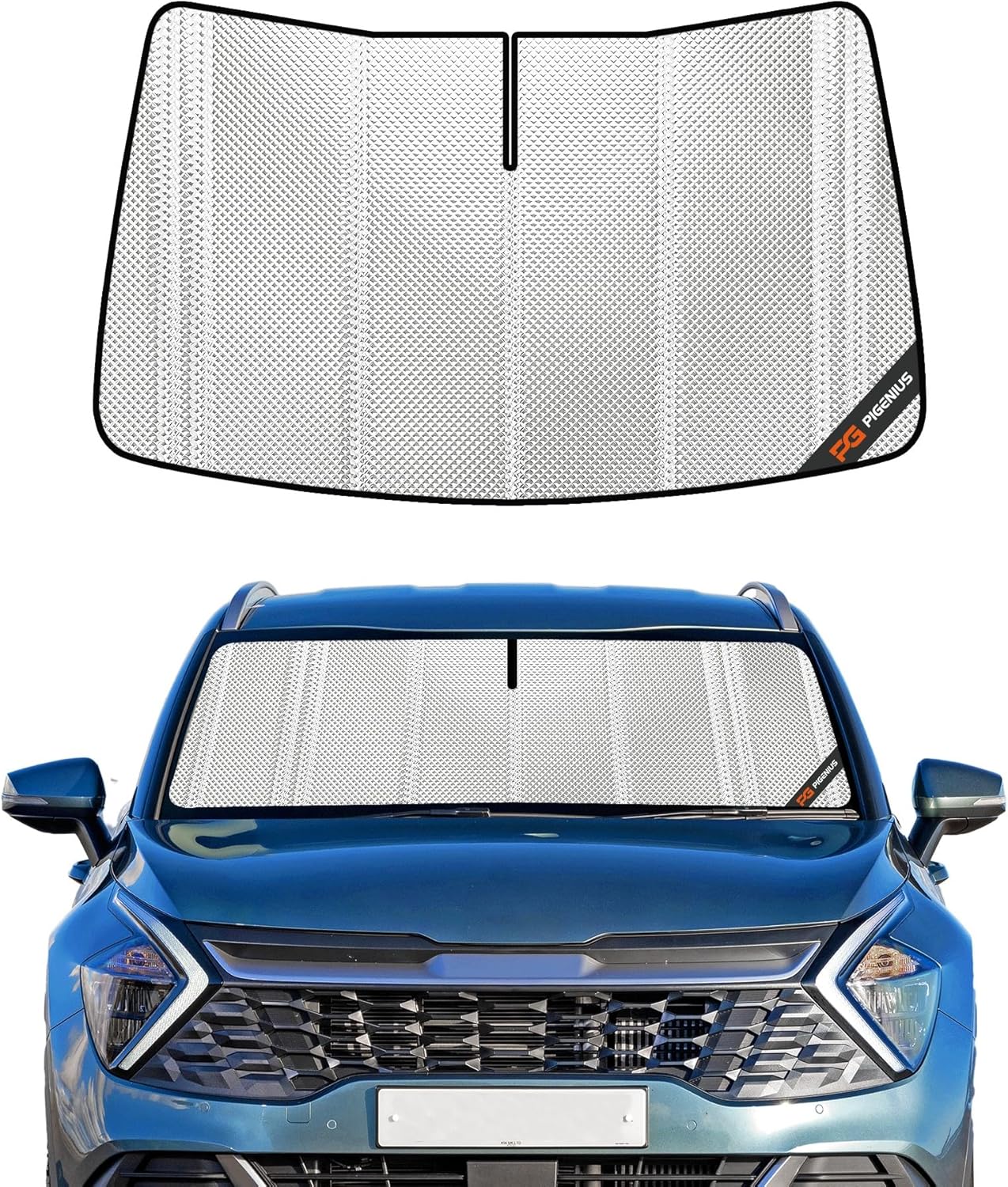 Windshield Sun Shade for Kia Sportage 2023-2026. Full Coverage Rearview Mirror Shade for Ultimate Protection