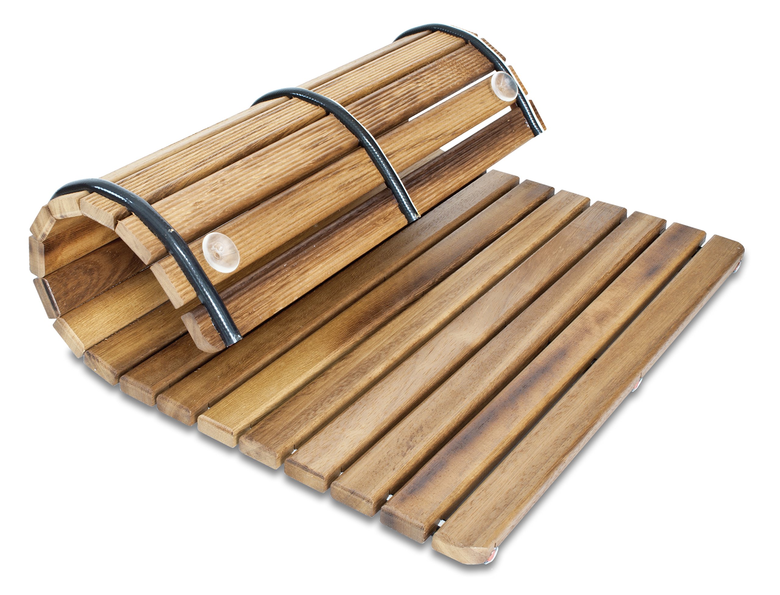 Tarima/Alfombra Flexible para Ducha y baño, en Madera de Teca (50 x 80 cm)
