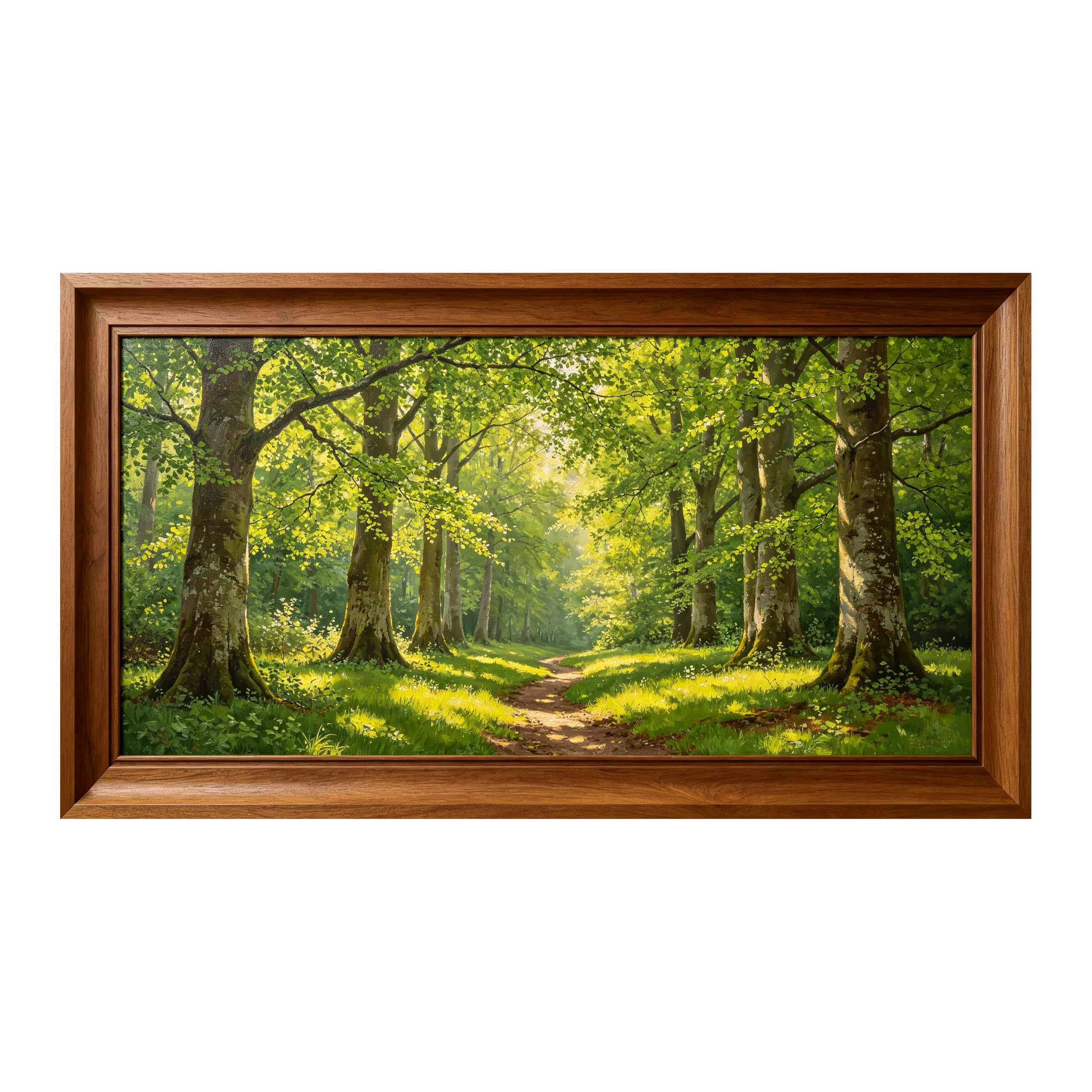 Yzpallescene Art260711207 3D Framed Wall Art Sunlit Forest Path Landscape Oil Painting Large Size Selfadhesive Removable Wall Decor Prints Artwork For Living Room Bedroom Office