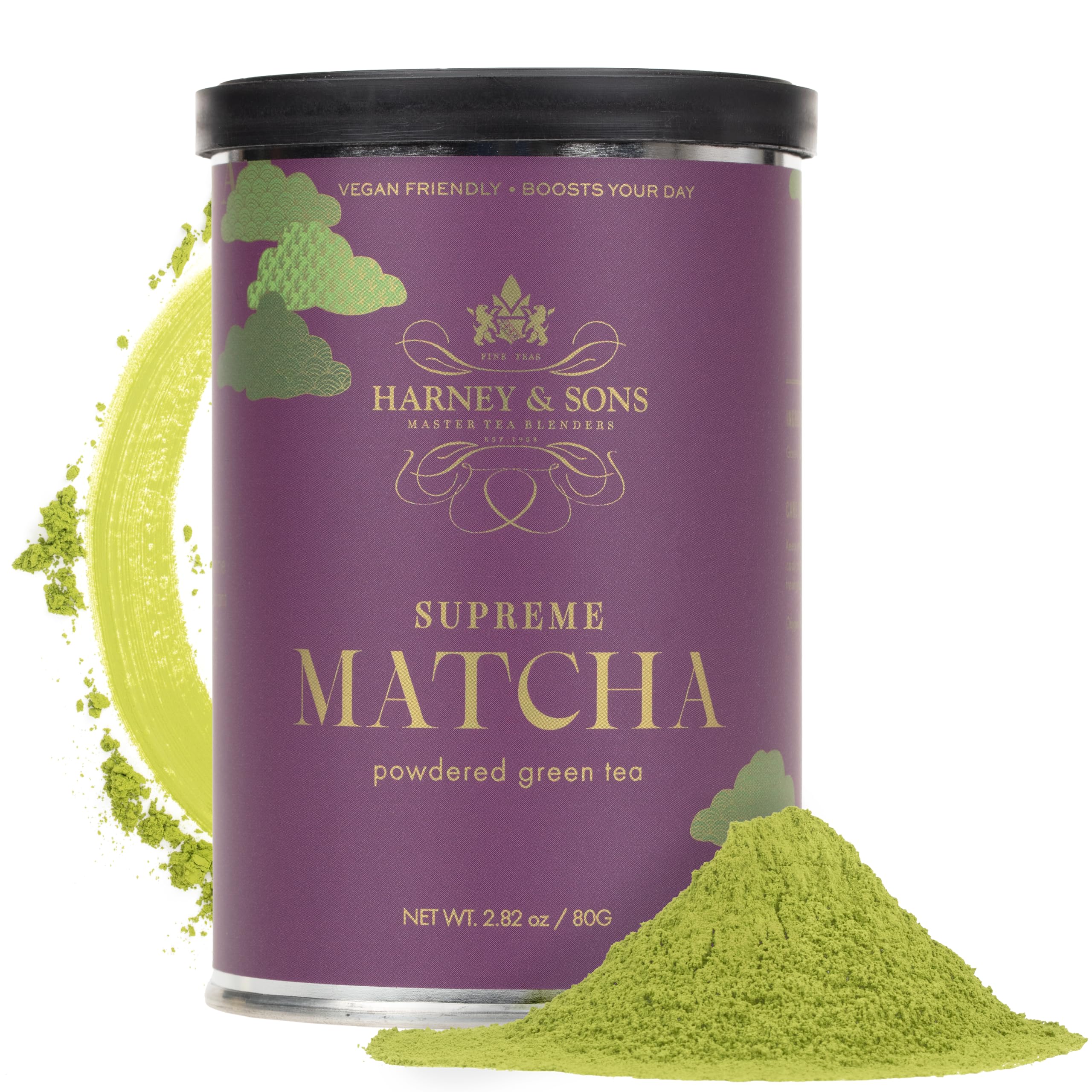 Harney & Sons Supreme Matcha, 80 gram tin, Powdered Green Tea for Everyday