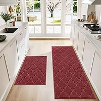 Vista 70 de COSY HOMEER Alfombras suaves de cocina [2 piezas] para el frente del fregadero alfombras de piso de cocina súper absorbentes y tapetes 20 x 30