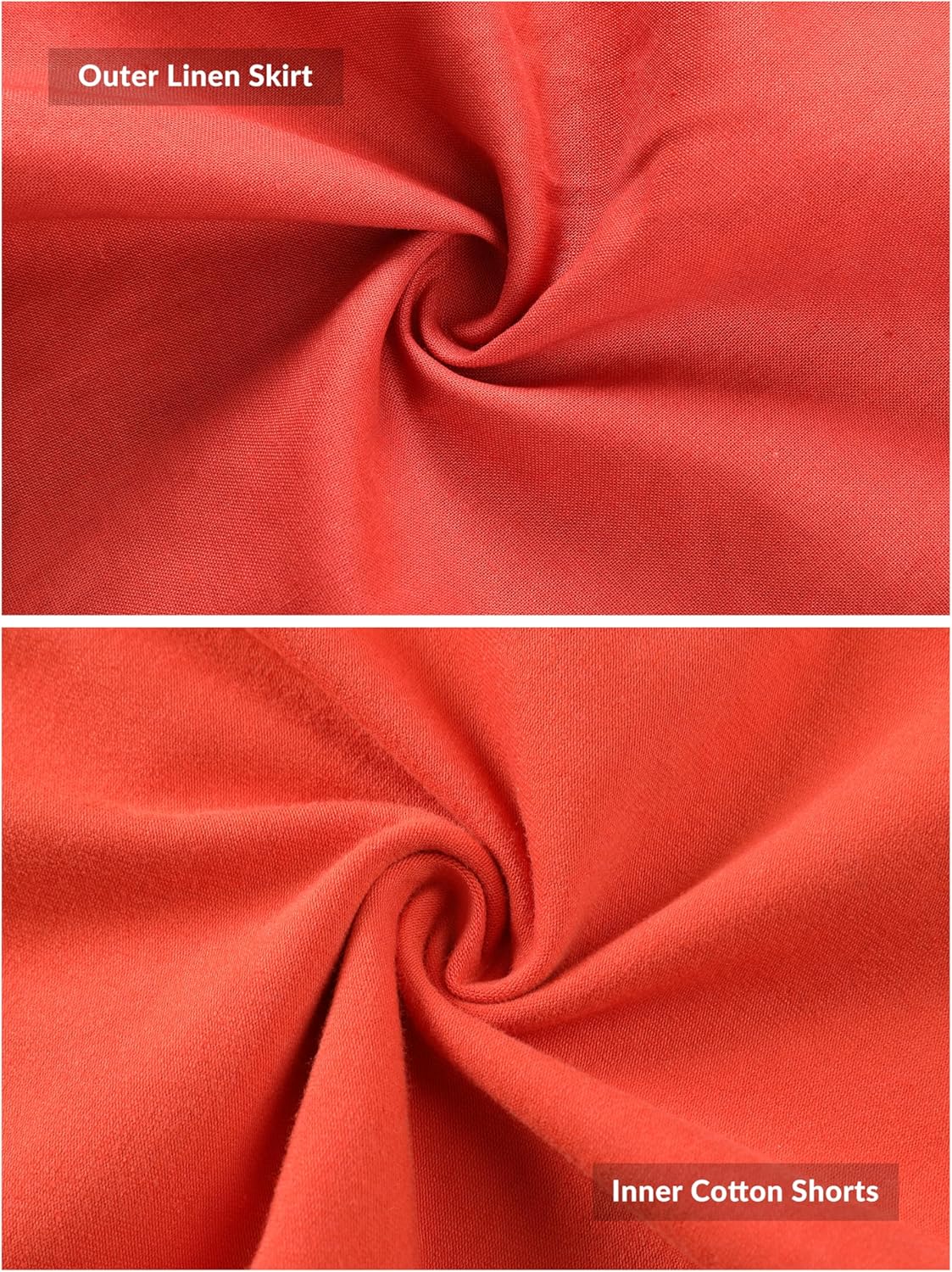 Gozoloma Womens Cotton Linen Skorts Casual Cute A-Line Mini Skirts with Ruffle Inner Waistband - Image 5