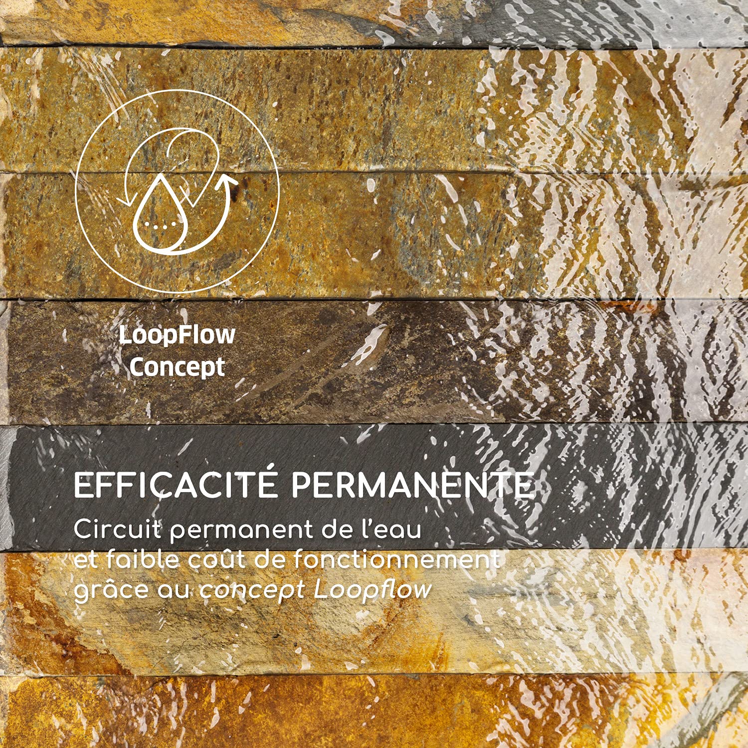 blumfeldt Raincastle - Fontaine de Jardin, intérieur/extérieur, Circulation d'eau Continue avec Loopflow Concept, 12 LED, Pompe de 8W, Indice de Protection IPX8 - Aspect Briques…