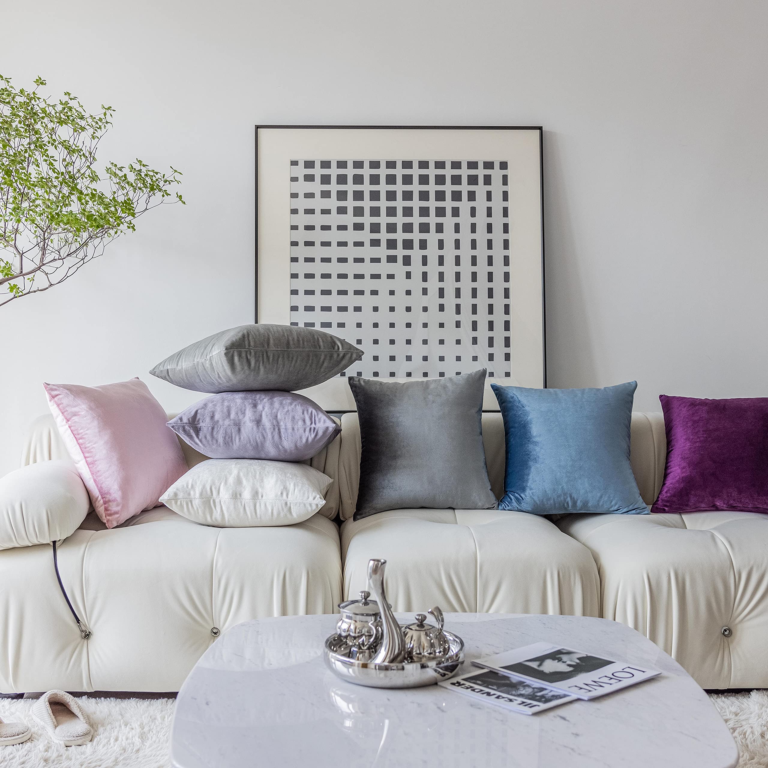 Amazon.co.jp: Demetex 45x45cm（18x18インチ）枕カバー バイオレット