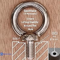 Vista 4 de Perno de ojo de elevación del hombro de la maquinaria del acero inoxidable (M8, 5 artículos)