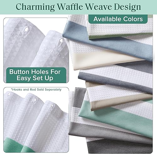 Miniatura 3 de Cortina Madison Park Spa de ducha, con tejido de microfibra maciza, con tratamiento repelente al agua 3M Scotchgard, gofrado, moderna, decoración