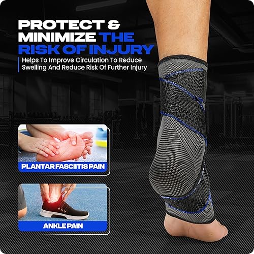 Miniatura 4 de Special Essentials 1 par de tobilleras con correa de tobillo para hombres y mujeres alivio de la fascitis plantar, soporte de tobillo, alivio del