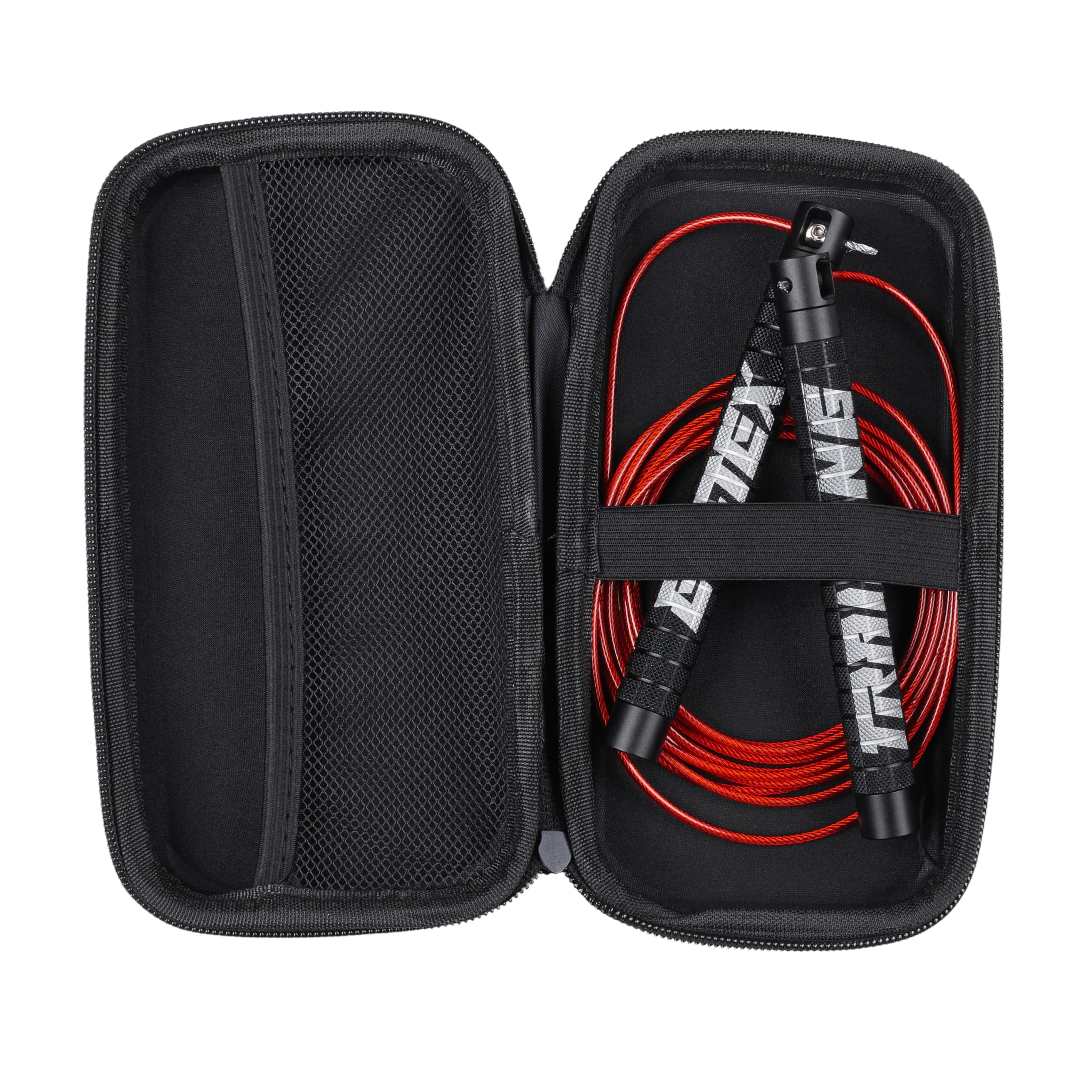Elitex Training Schnelles Springseil für Cross-Training, Fitness, Boxen, Gym und MMA, professionelles Kugellager für Männer und Frauen (schwarz rot)