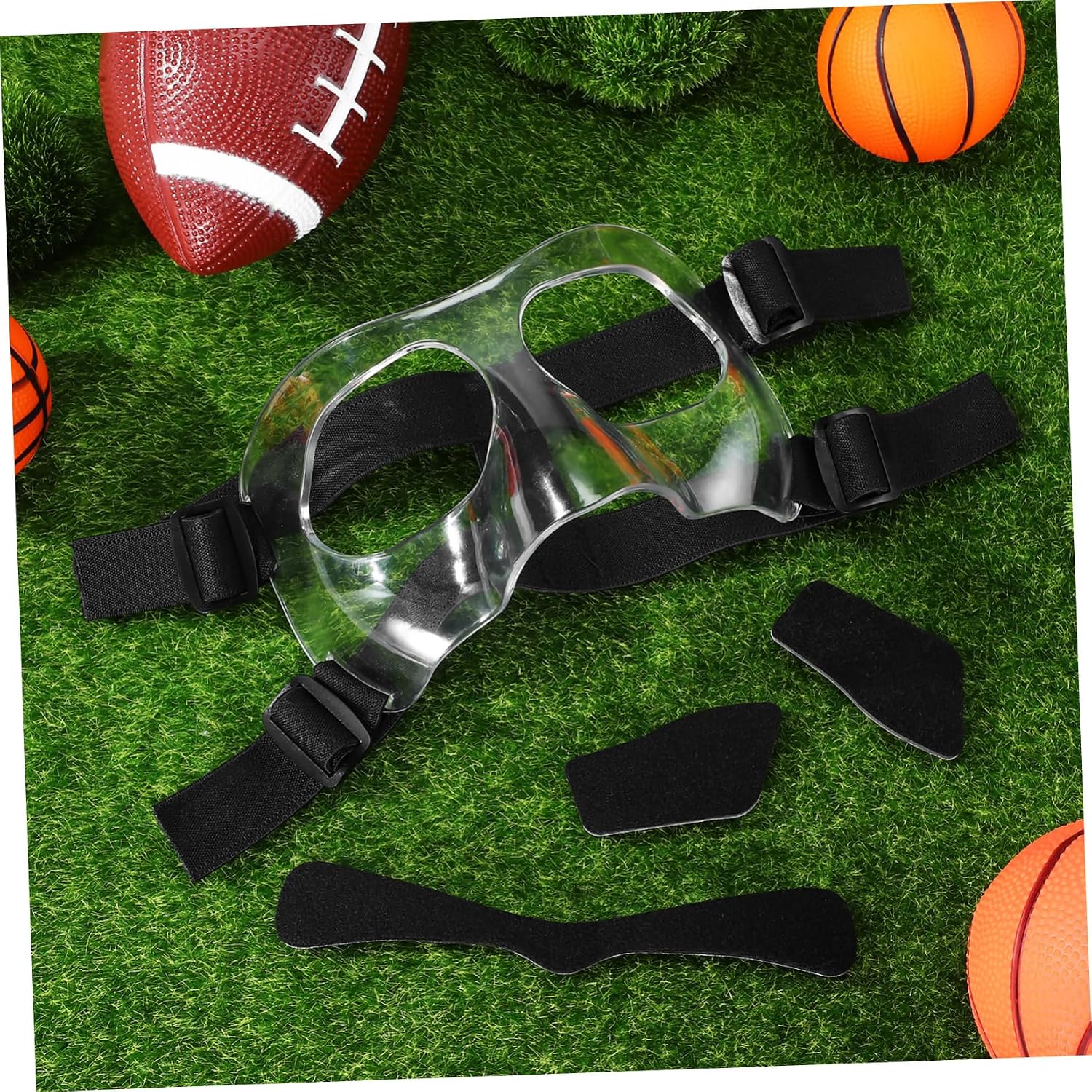 SUPVOX Clear Basketball Face Guard for Broken Nose Adjustable Facial for Sports Fit for Men Women and Teens Durable and Transparent Nose Mask for Enhanced Safety