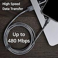 Vista 7 de Yaxa Basics Cable de carga USB-A a Lightning, cable trenzado de nailon, cargador certificado MFi para Apple iPhone 14, 13, 12, 11 X Xs Pro, Pro