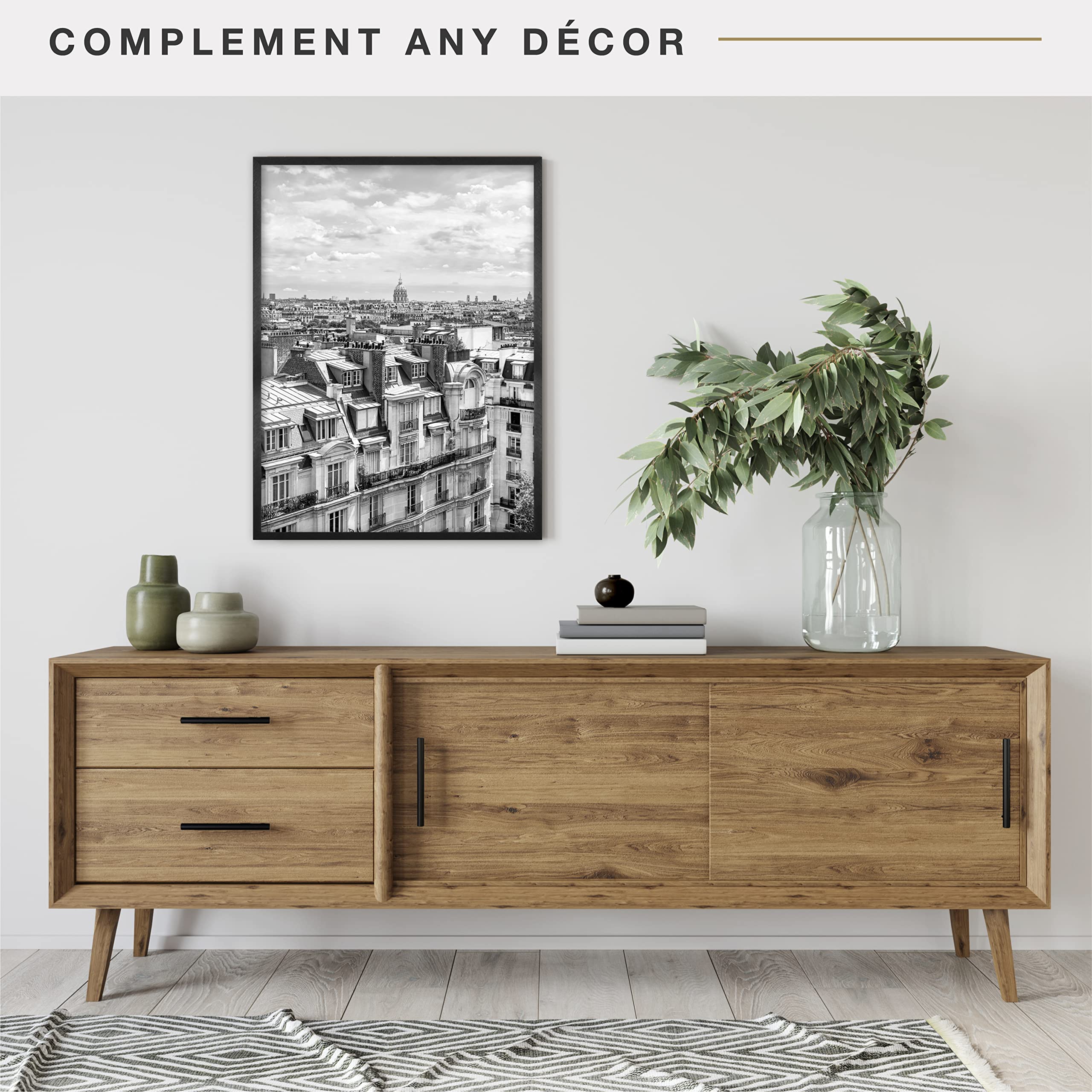 MCS Edgeline Metal Poster Frame, Back-Loading Picture Frame For Wall Art, 18 x 24 Inch, Black