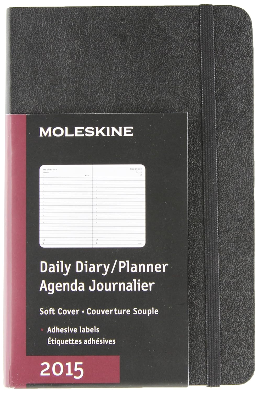 Amazon Moleskine 2015 Daily Planner, 12 Month, Pocket, Black, Soft