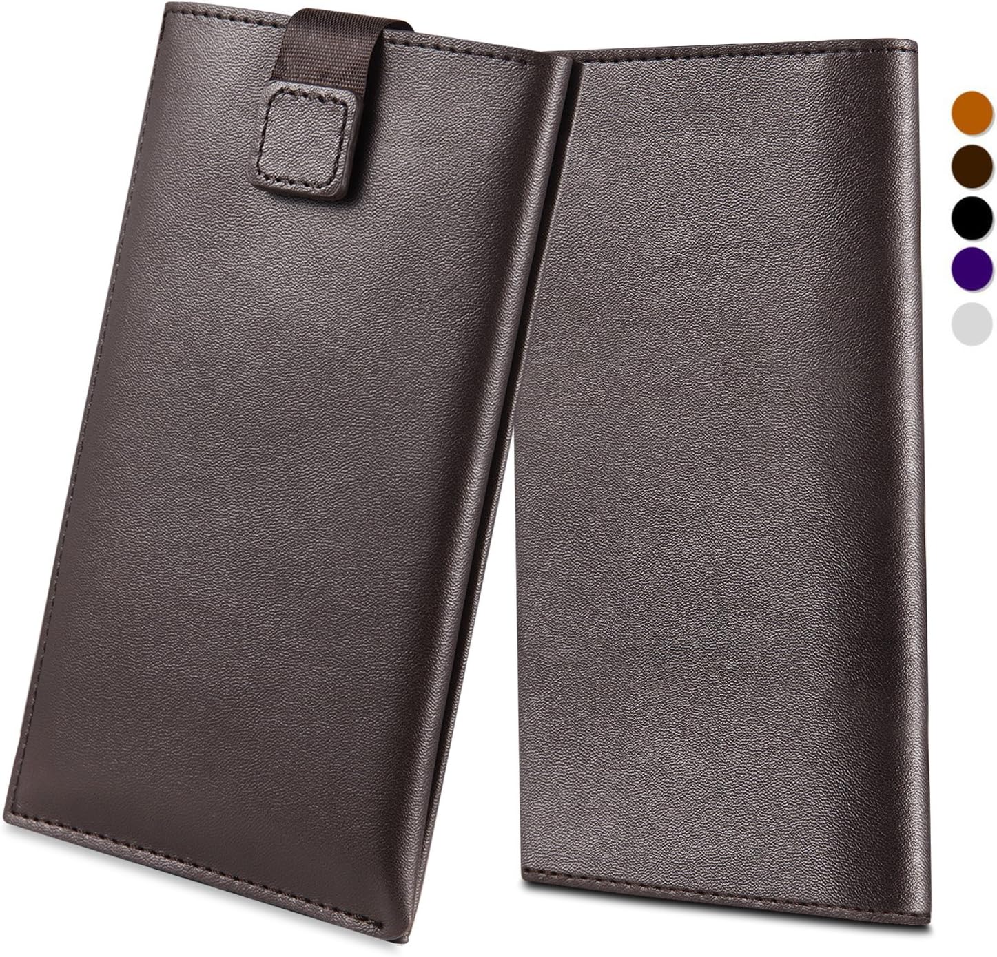 Genuine Leather Wallet Pouch Sleeve Case Cover 4.8 inch For iPhone 7,iPhone 6/6s,Samsung Galaxy S7/S6 by INSEL (DARK BROWN)