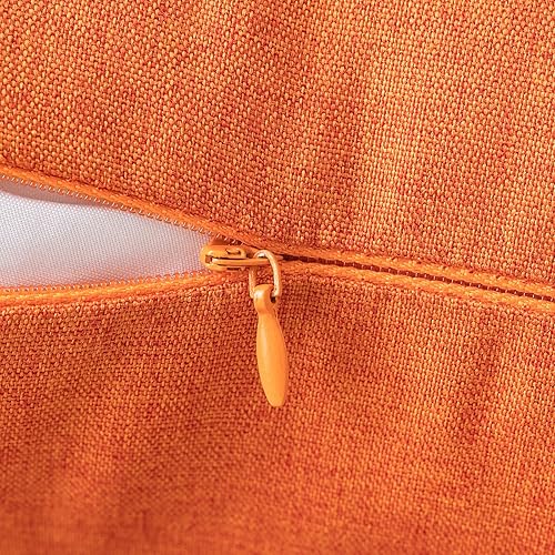 Miniatura 4 de MIULEE Paquete de 2 fundas de almohada decorativas para exteriores, impermeables, sólidas, de lino sintético, para jardín, granja, patio, tienda de