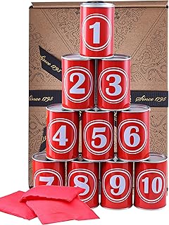 Jaques of London Tin Can Alley Game | Garden Games | Bean Bag Toss Game for Kids 3+ | Games for 3 Year Olds + | Since 1795