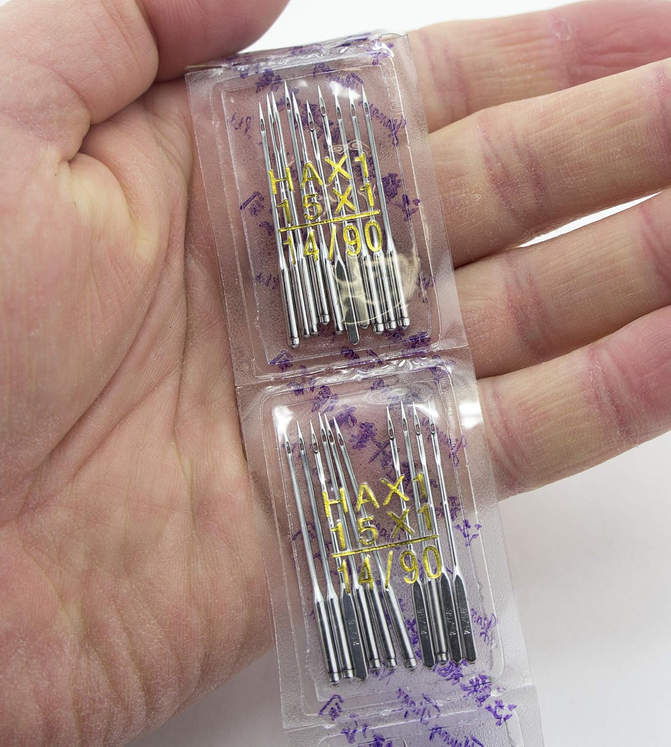 HAND® Size 14 Pack of 100 Domestic 90/14 B Sewing Machine Needles in 10 Sleeves