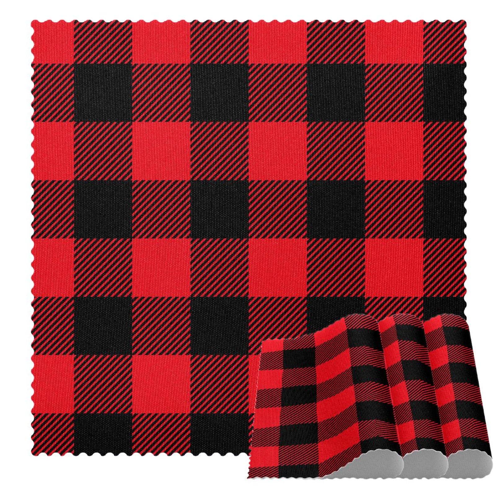 Sets de table à carreaux rouge noir pour repas conviviaux en famille