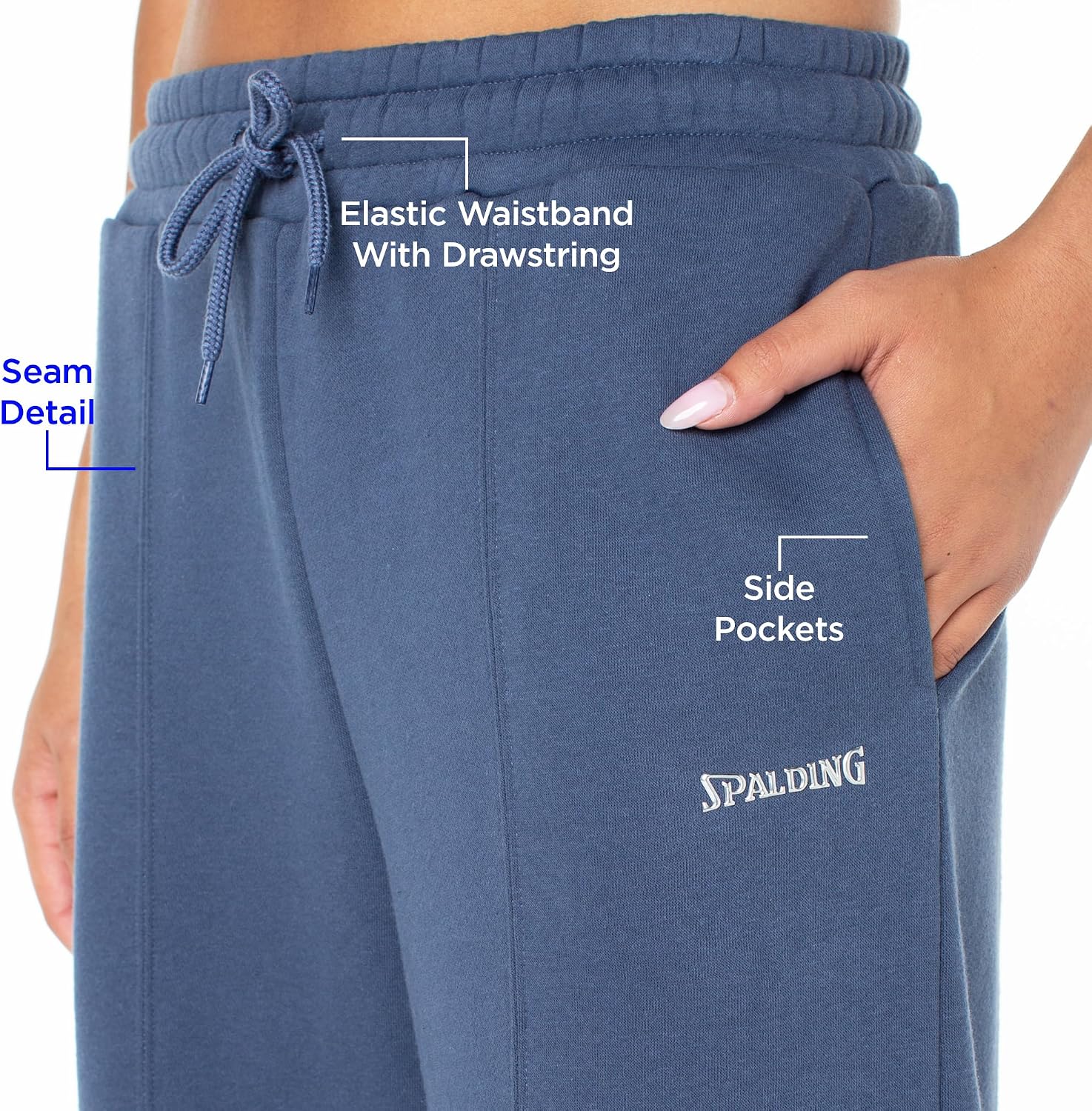 Spalding Women's Fleece Wide Leg Sweatpants with Pockets