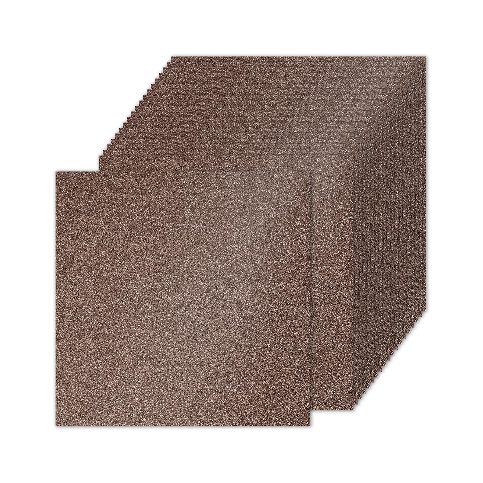 PATIKIL 20 Sheets Brown Glitter Cardstock 10 x 10 in, Glitter Card Stock Paper Square Premium Sparkly Paper Craft Cardstock Paper 250gsm for Scrapbook