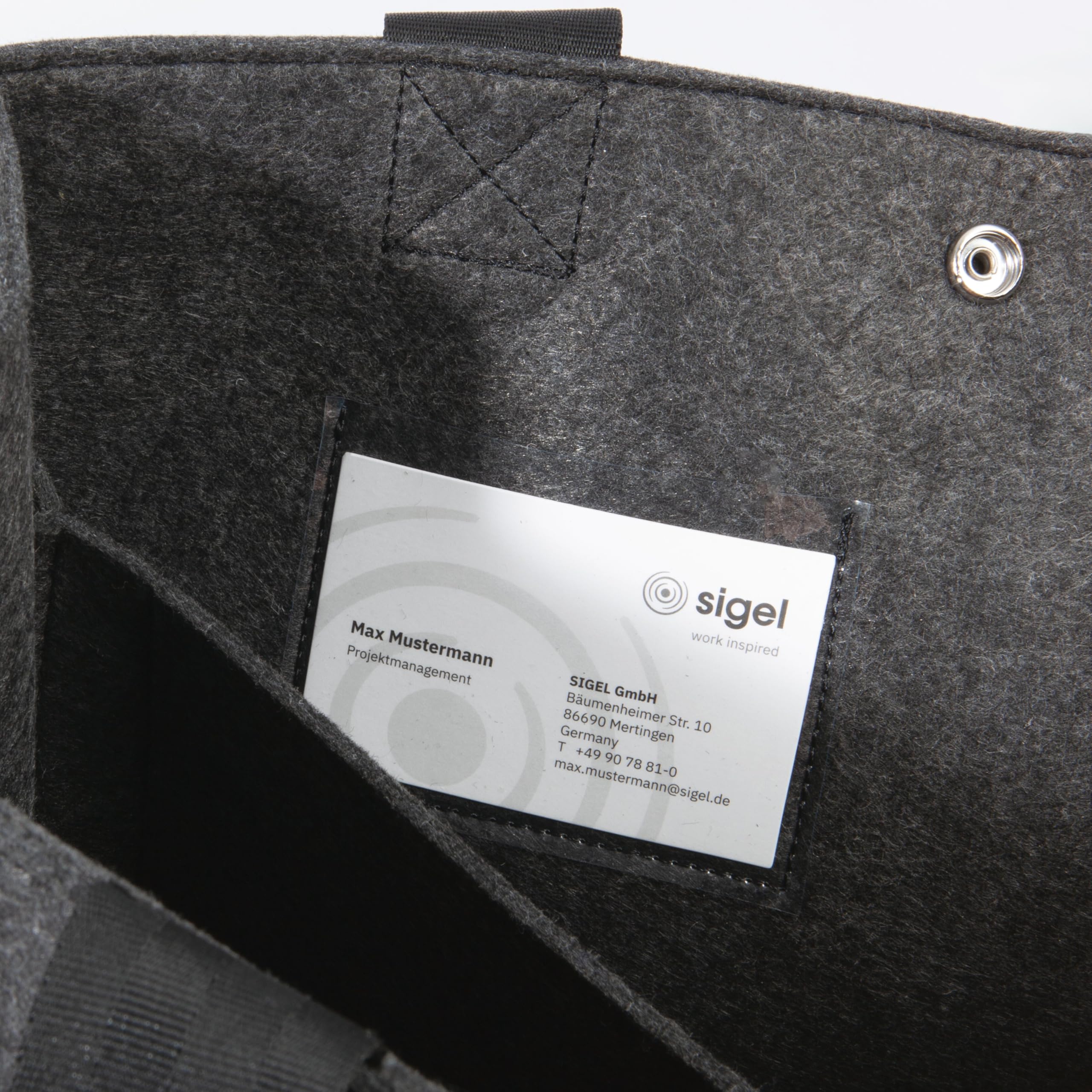 Sigel BA433 Büro Organizer, Bürotasche, faltbare Arbeitstasche, Laptoptasche bis 17,3 Zoll, synthetischer Filz, dunkelgrau, 50 x 15 x 28 cm