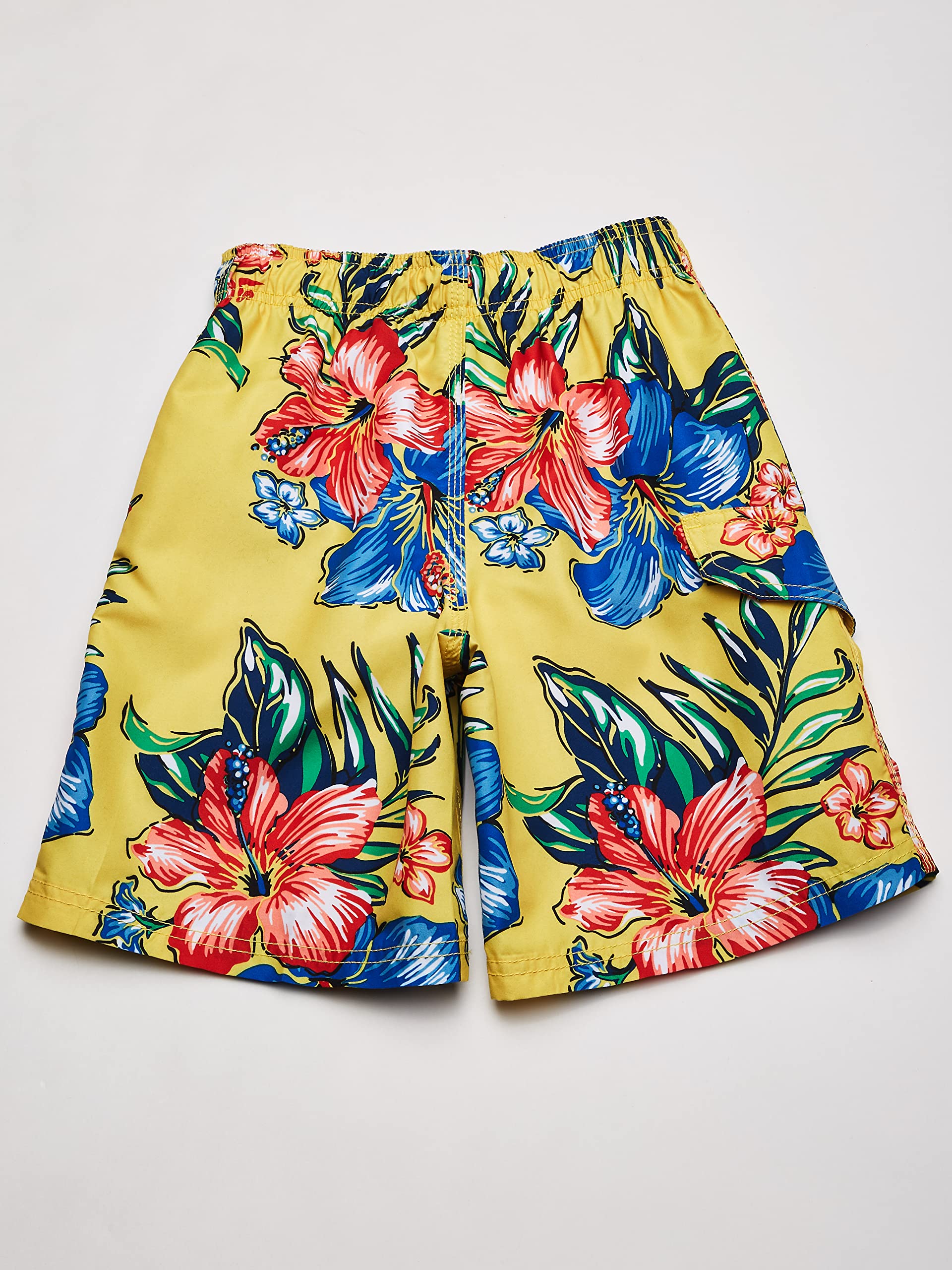 Kanu Surf Boys' Zipline Quick Dry UPF 50+ Beach Swim Trunk, St. Lucia Yellow, 5/6