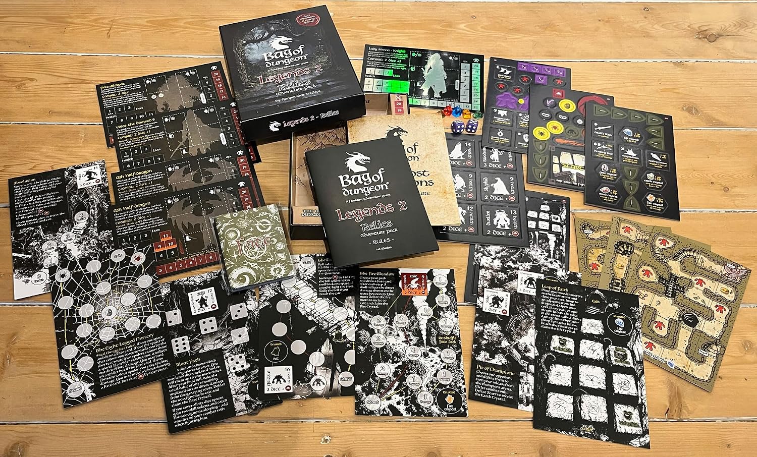 Bag of Dungeon Legends 2: Relics - Paths of the Ancients | 4-in-1 Adventure Pack Expansion for Any Game | Includes Solo Game | RPG Fans | 1–4 Players, Ages 7+ | Classic Dungeon Crawler