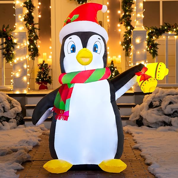 Joiedomi 5FT Inflatable Penguin with LED Lights