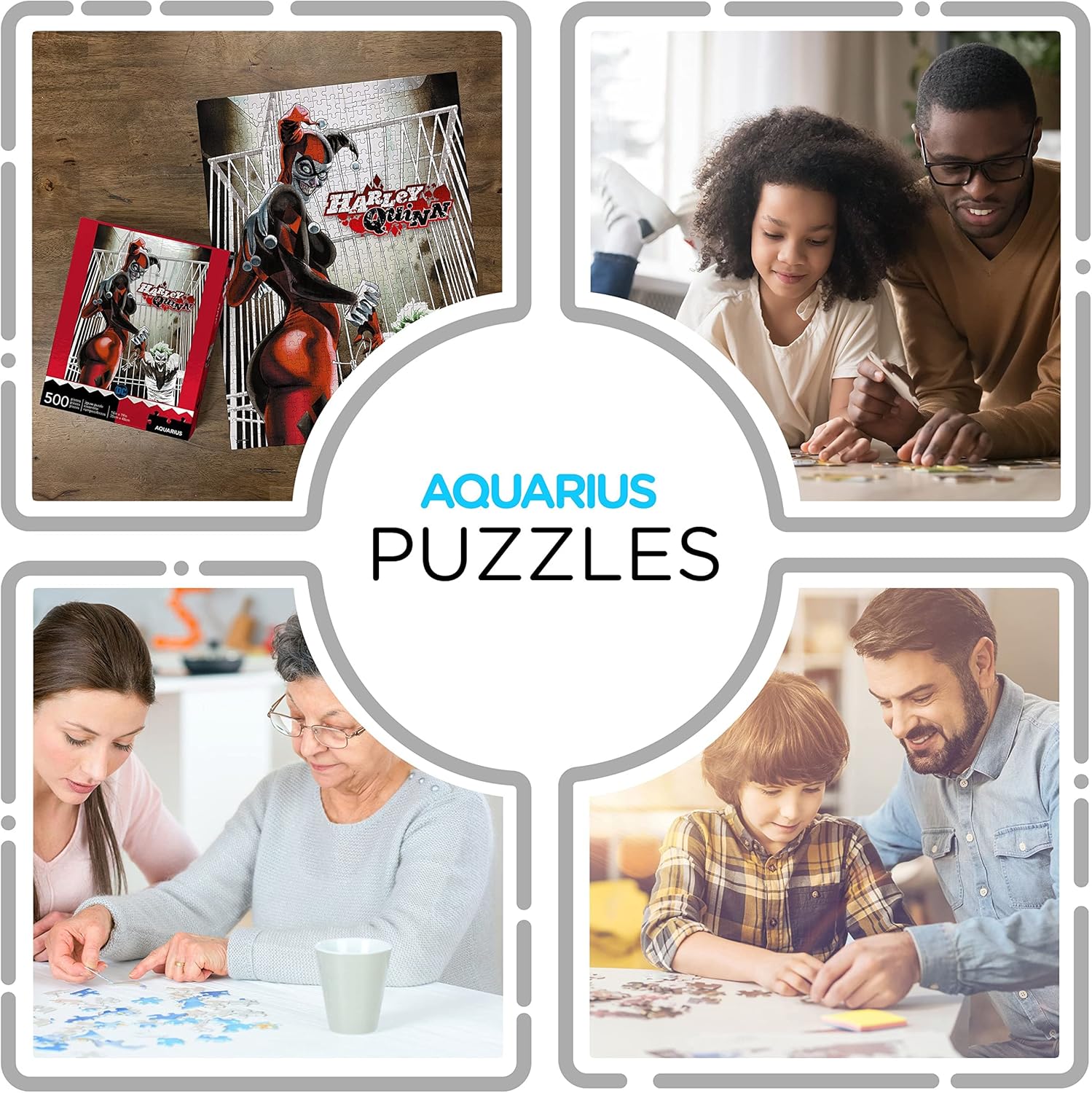 AQUARIUS DC Comics Puzzle Harley Quinn & The Joker (500 Piece Jigsaw Puzzle) - Officially Licensed DC Comics Merchandise & Collectibles - Glare Free - Precision Fit - Virtually No Puzzle Dust -14x19in