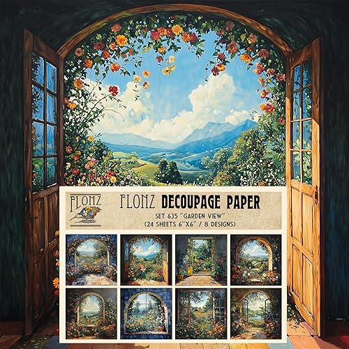 Miniatura 9 de Decoupage - Paquete de papel (24 hojas de 6 x 6 pulgadas) Souvenirs D'Europe # Papel de patrón de estilo vintage para decoupage, manualidades y