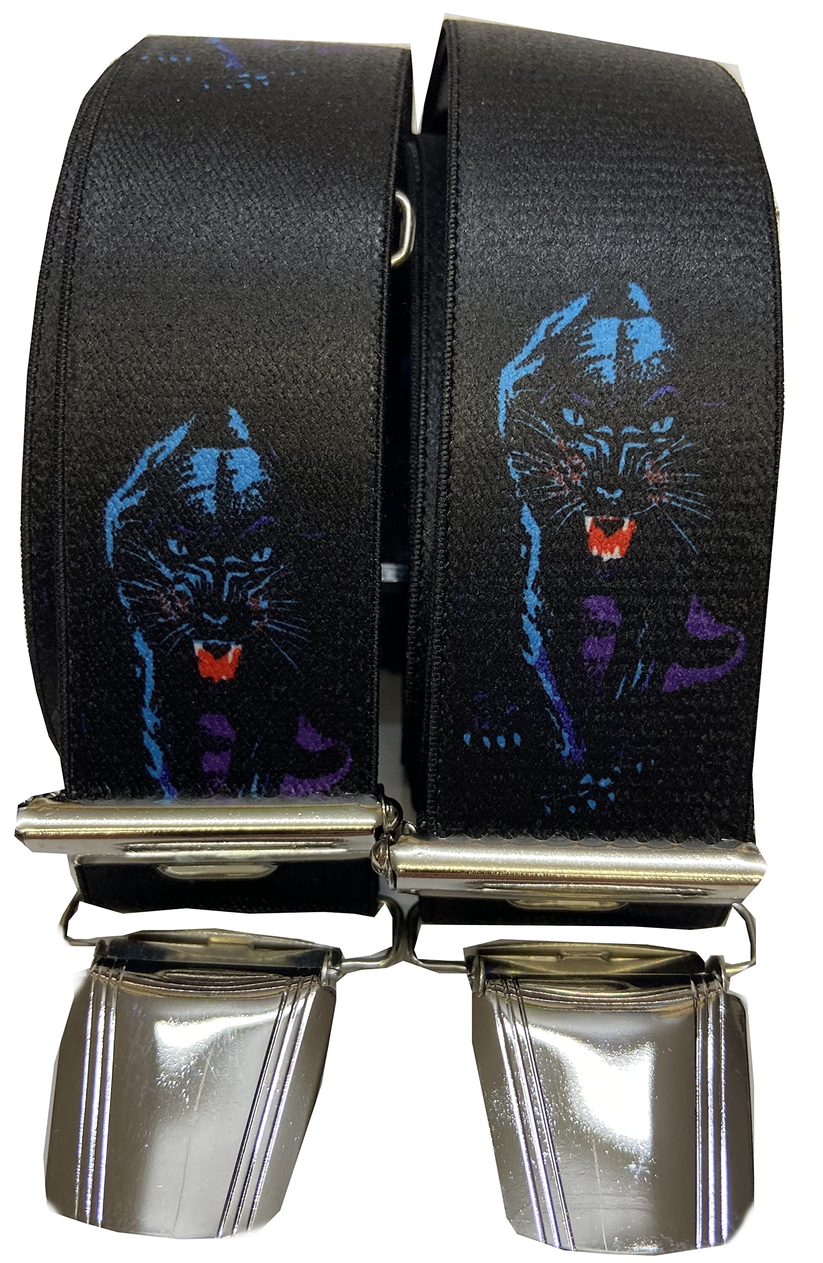 Generisch PANTHER AUSTRIA ST-027 - Tirantes para pantalones (35 mm de ancho, en forma de H, 4 clips extrafuertes, color negro, Negro