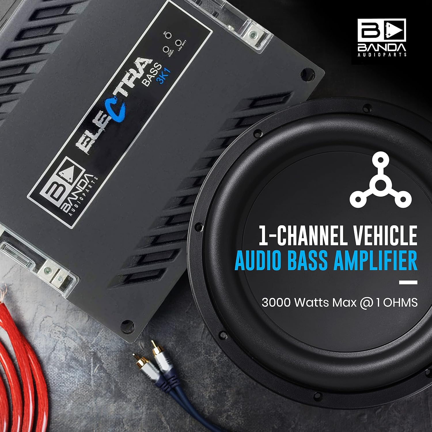 Banda BASS 3000 WATT 1 OHM CAR AMP