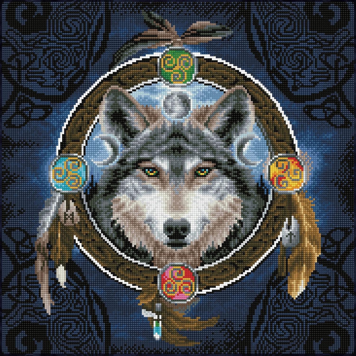 DIAMOND DOTZ Celtic Wolf Guide Diamond Painting Kits for Adults - Diamond Art Kits a Relaxing Creative Craft Kit with Dotz Gems 20.3x20.3