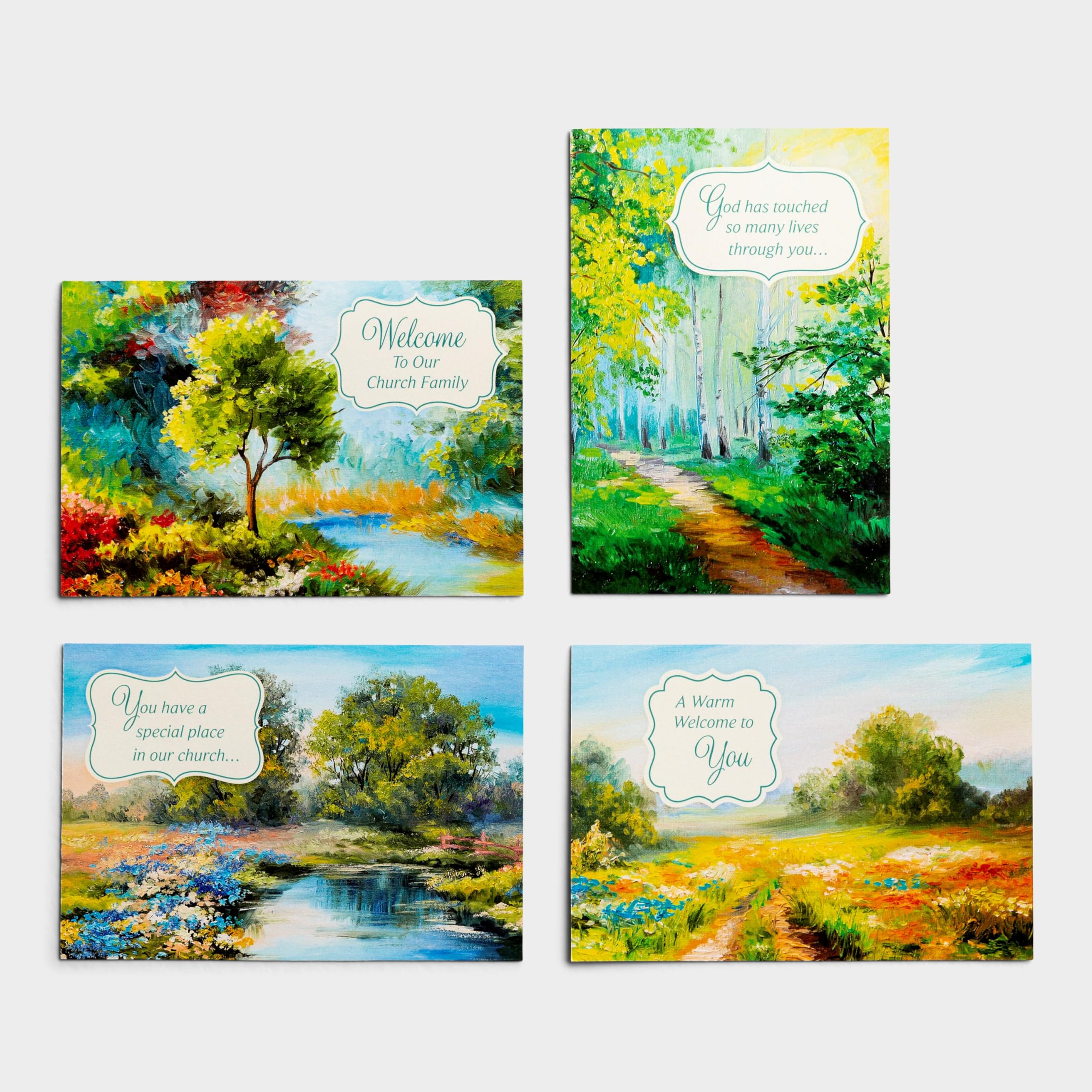 Dayspring Taufkarten-Set "Step Of Faith" – 12 Karten Mit Umschlägen, King James Bibelverse, Aquarell-Designs