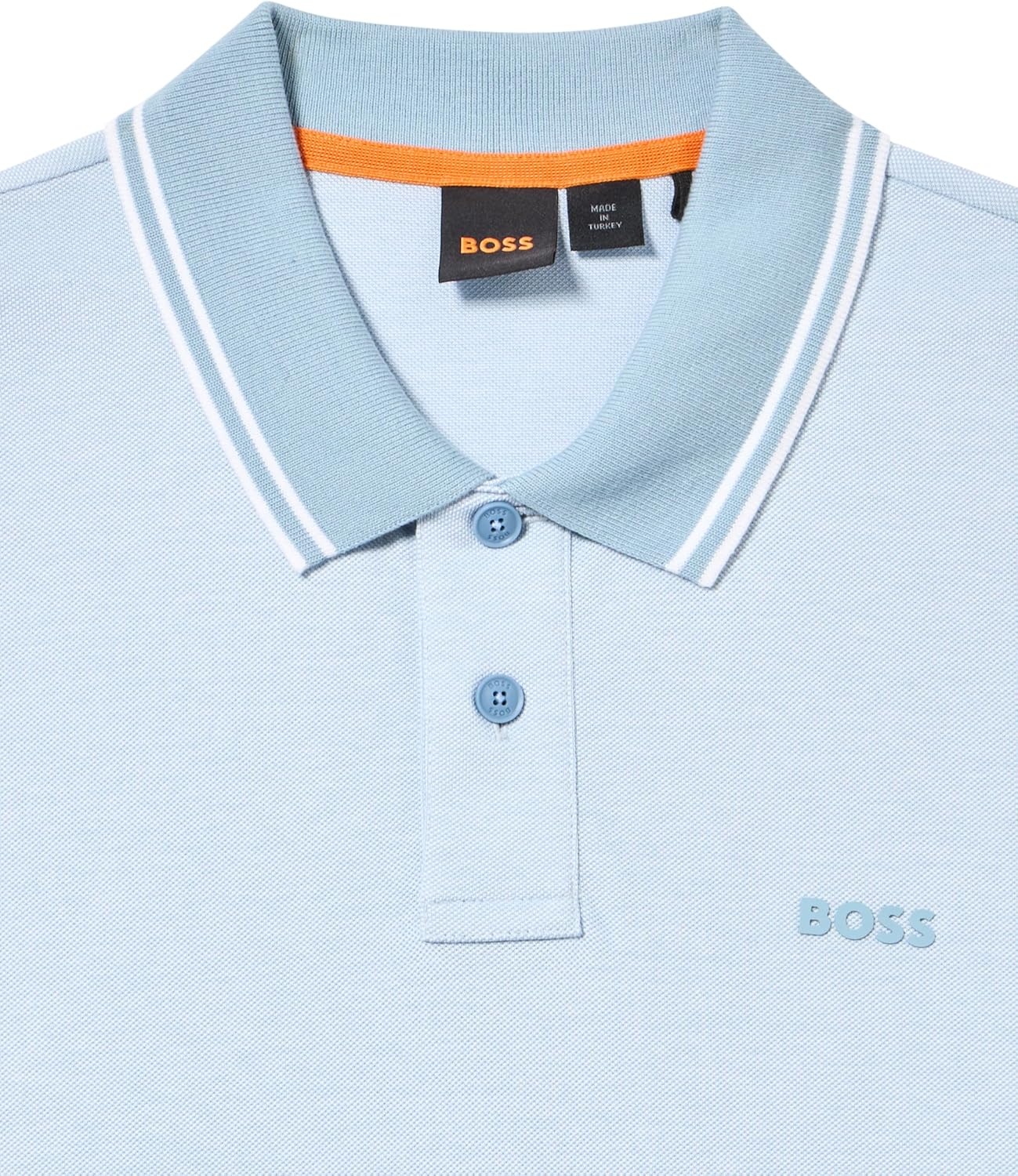 BOSS Mens Square Patch Logo Oxford Polo Shirt - Image 2