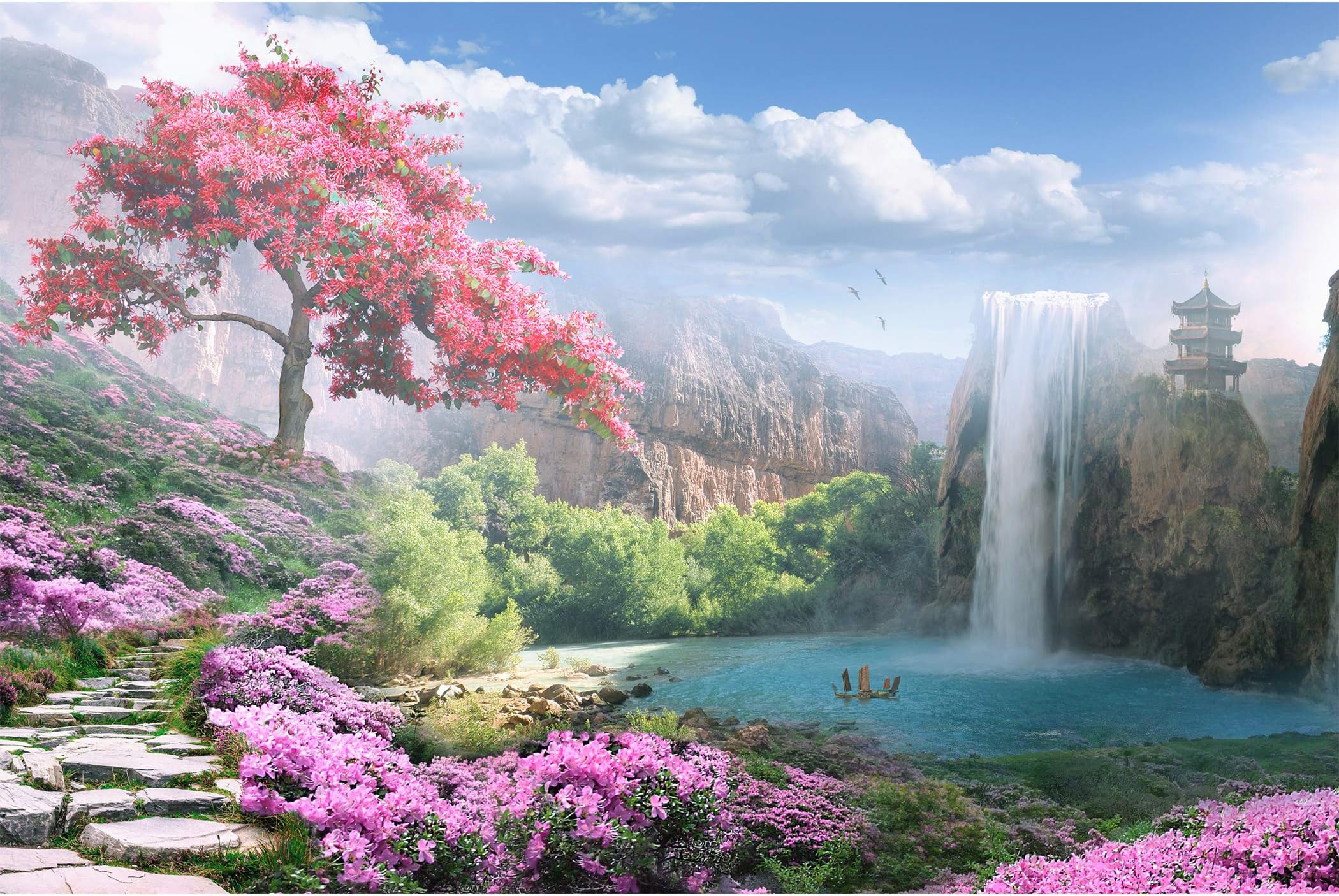 Tektalk 1000 Piece Puzzles for Adults Jigsaw Puzzles for Adults (Otherworldly Land of Peace)