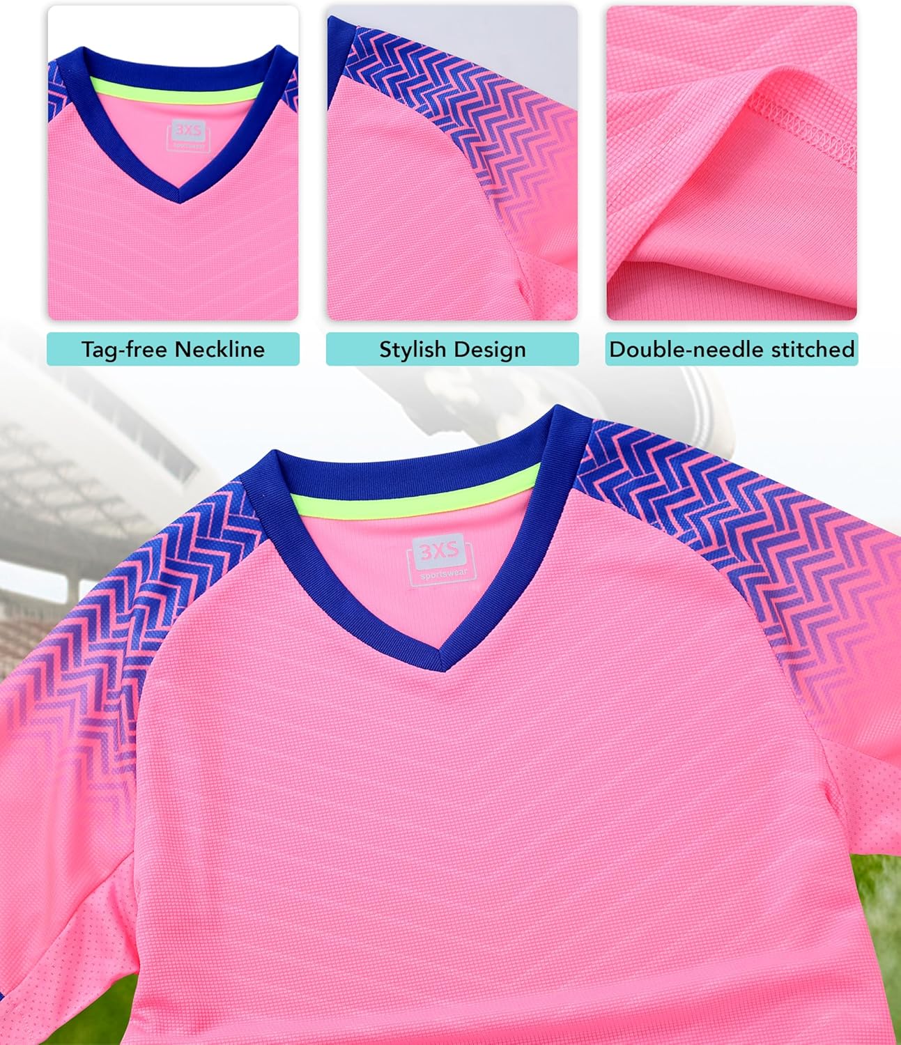 Hiheart Boys 2 Pack Soccer Jersey and Shorts Futsal Knit Set Football Training Uniform - Image 3