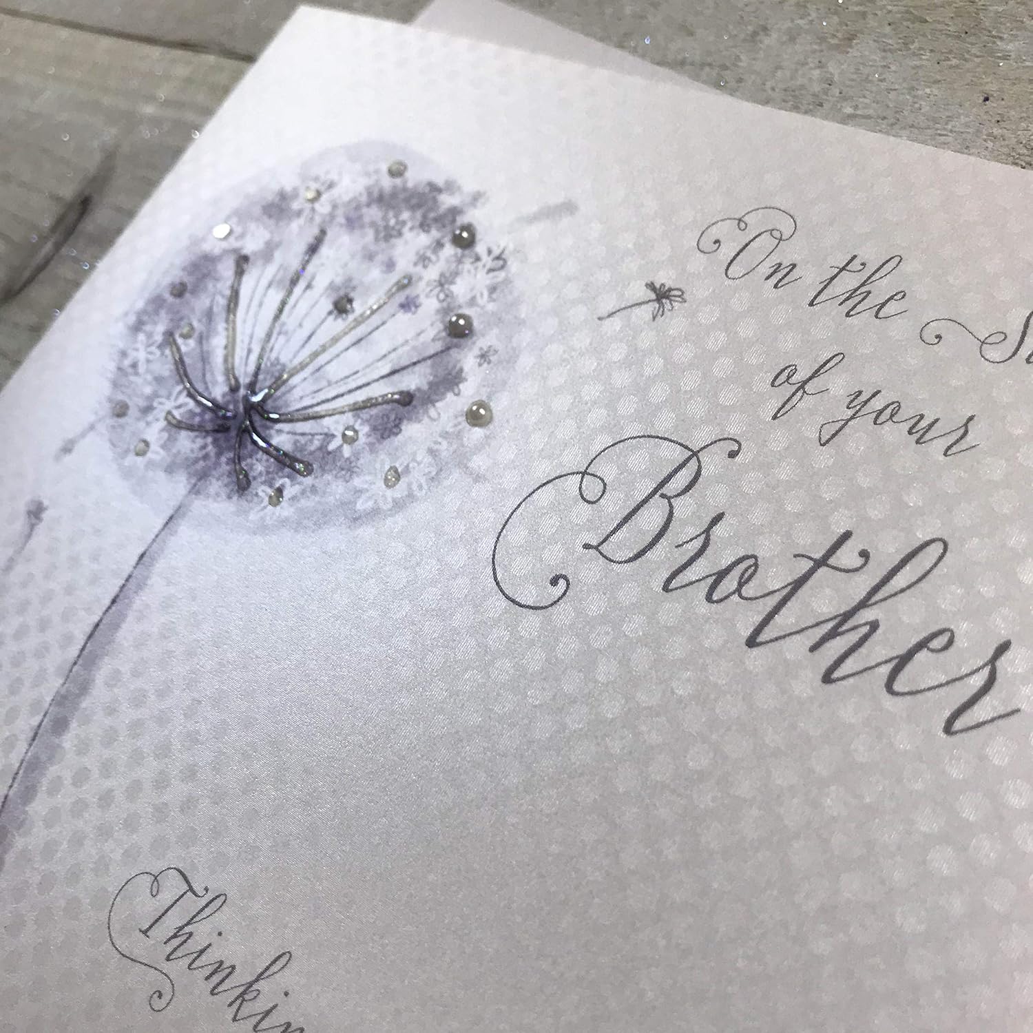WHITE COTTON CARDS Sympathy Handmade Card - Loss of Brother - by VN98-B