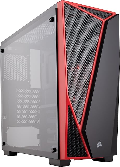 Corsair CC-9011117-WW Carbide Series SPEC-04 Tempered Glass Mid-Tower Gaming Case - Black/Red
