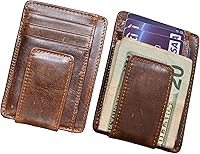 Vista 4 de broche para dinero, cartera con bolsillo frontal, cartera minimalista, para hombre