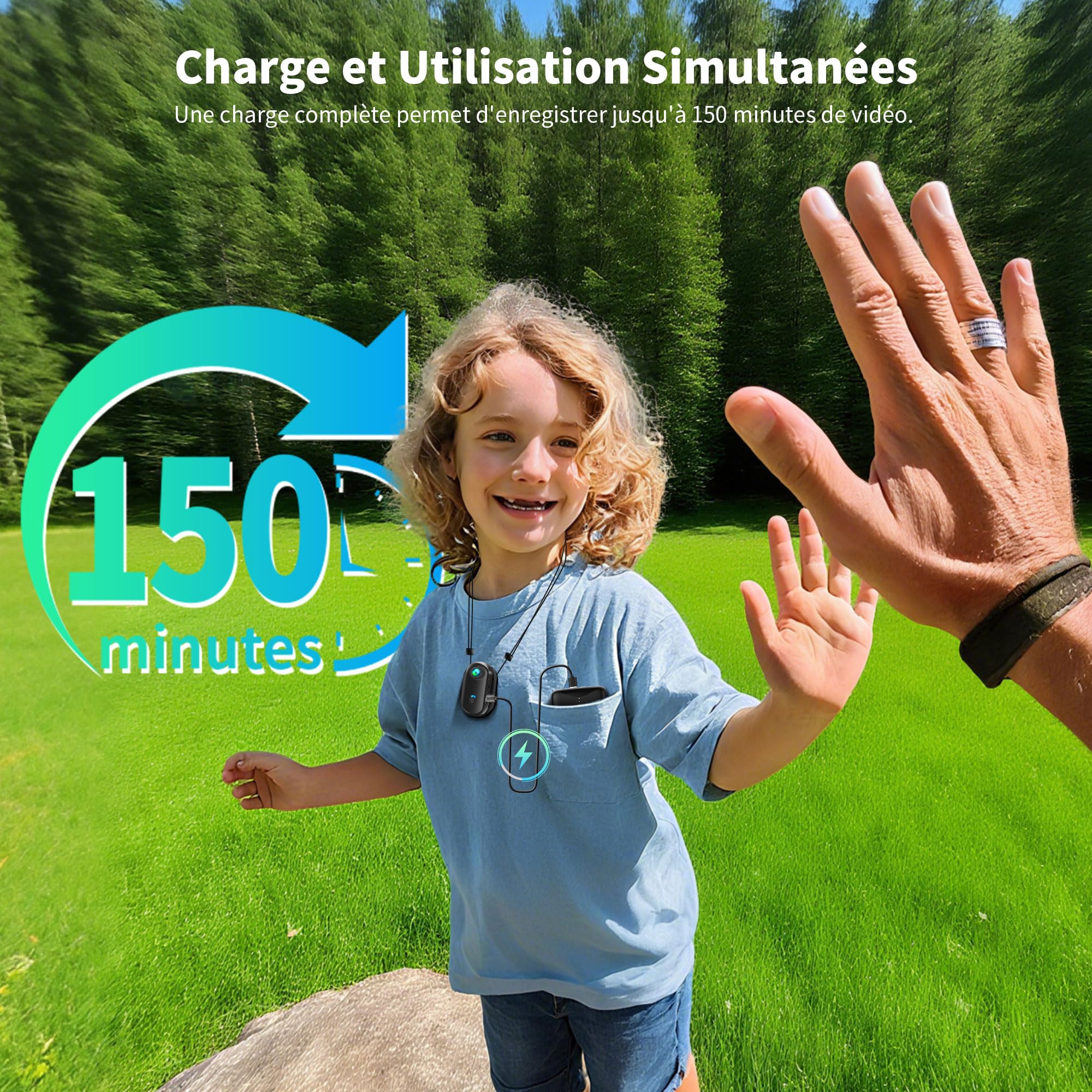 Mini Caméra Sport 4K, Mini Caméra d'action WiFi, Camera Vlog | Mini Action Cam Portable avec Angle 120°, Caméra POV, 360° Bodycam, Caméra Casque pour Vélo, Accessoires Multifonctionnels