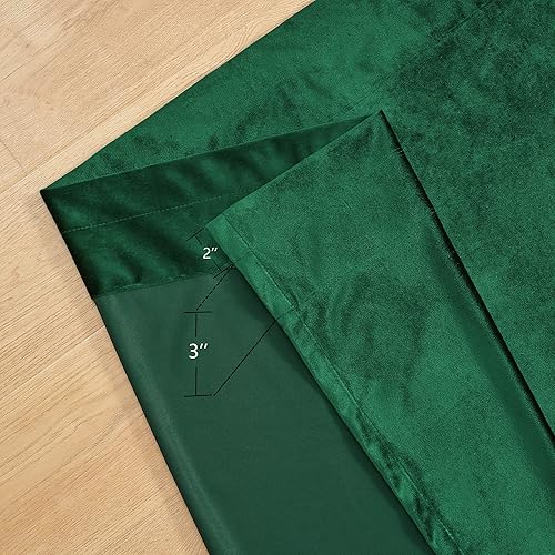 Miniatura 3 de Cortinas verde esmeralda de 108" para sala de estar, cortinas opacas de terciopelo con bolsillo para barra, para ventana, tratamiento de semi