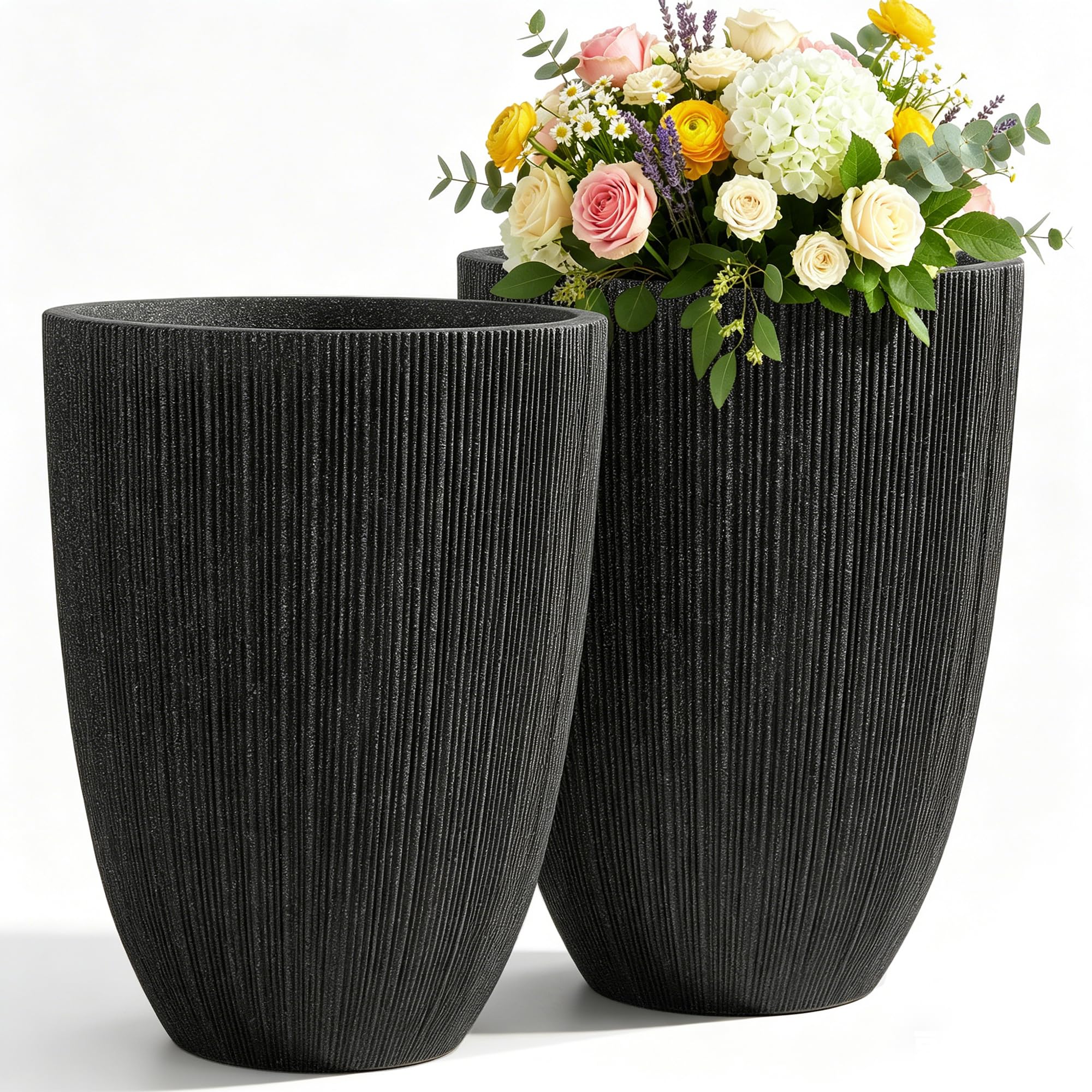 Ultym 19 Fluted Tall Round Planters