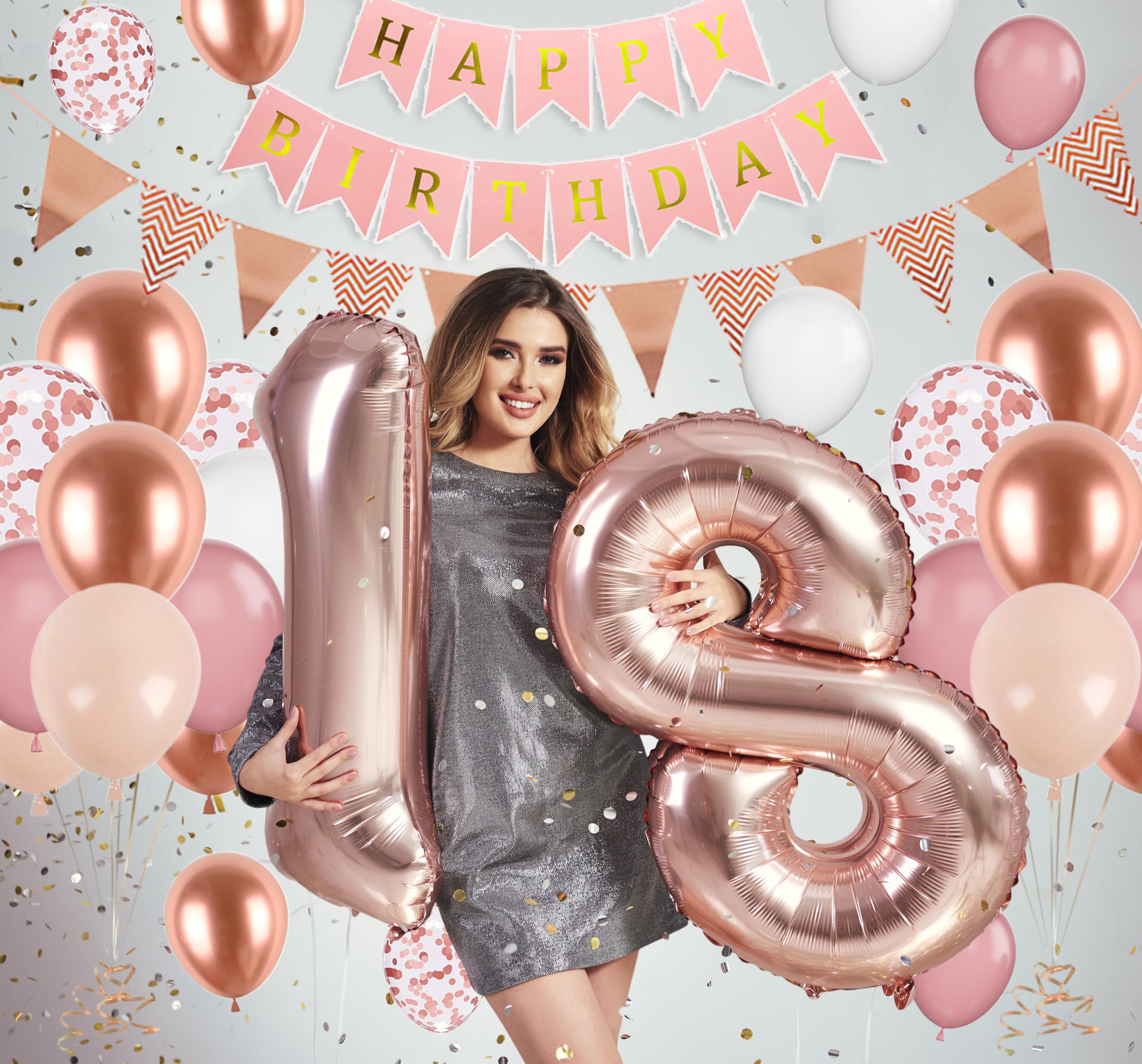 Fournitures De Fête D'anniversaire En Or Rose Pour Femmes