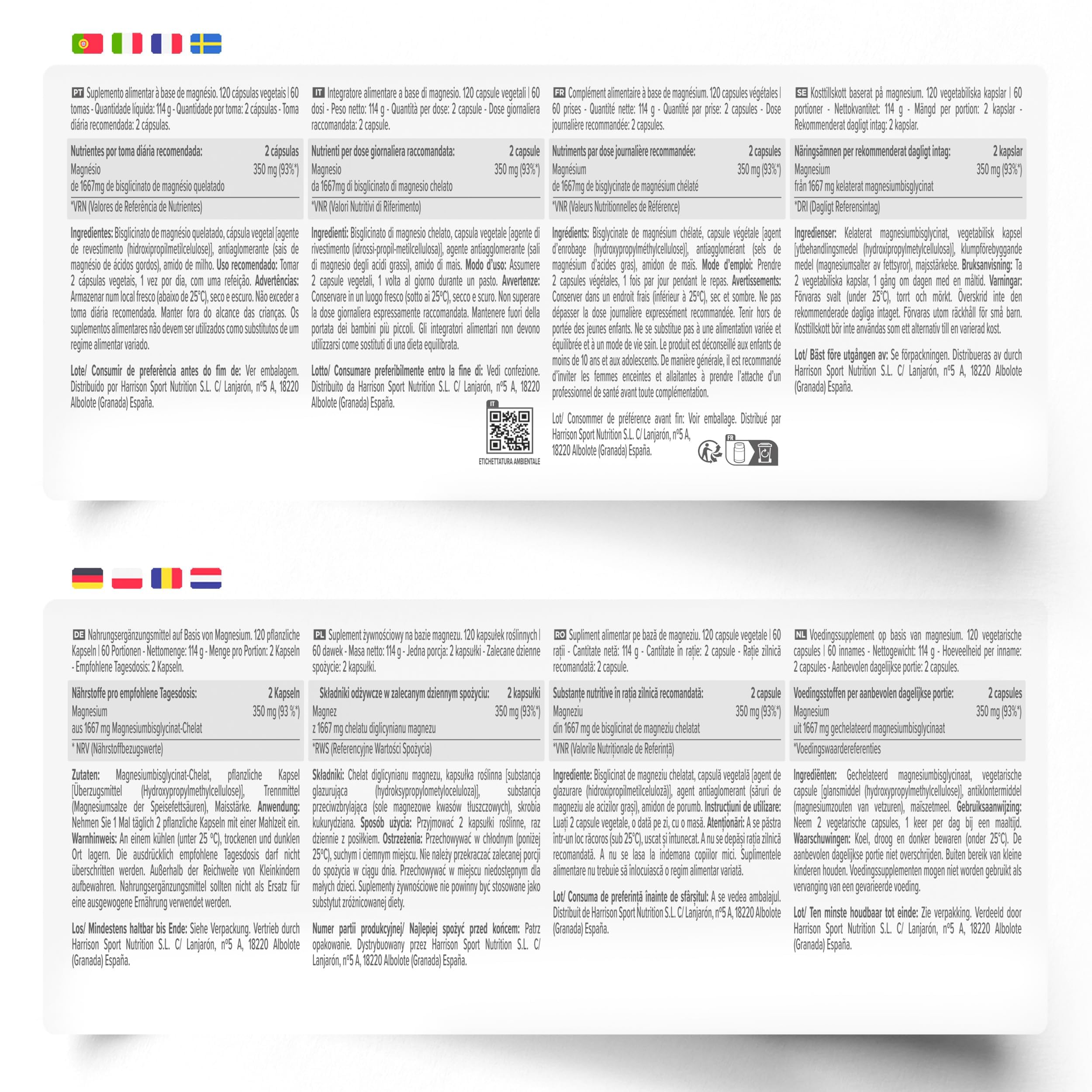 HSN Bisglicinato de Magnesio (100mg Magnesio Elemental) | 120 Cápsulas Vegetales | 100% Magnesio Quelado | Ayuda a Reducir el Cansancio y la Fatiga | Vegano Sin Gluten, No-GMO