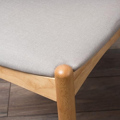 Miniatura 6 de Christopher Knight Home Francie Fabric with Oak Finish Dining Chairs, 2-Pcs Set, Beige