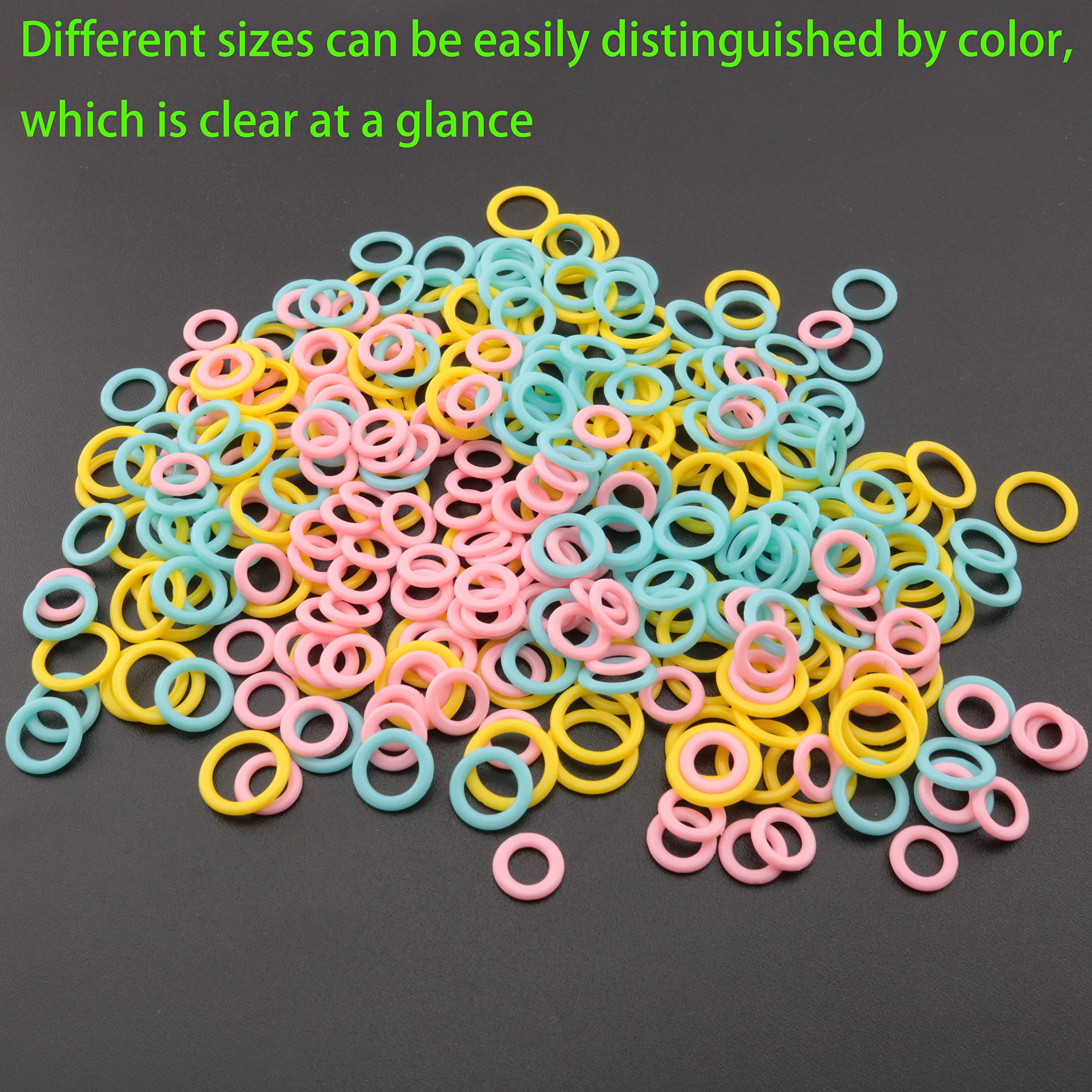 Pack De 300 Marcadores De Punto Para Tejer Y Crochet - 3 Tamaños (1cm, 1.2cm, 1.5cm), Colores Surtidos, Plástico Flexible