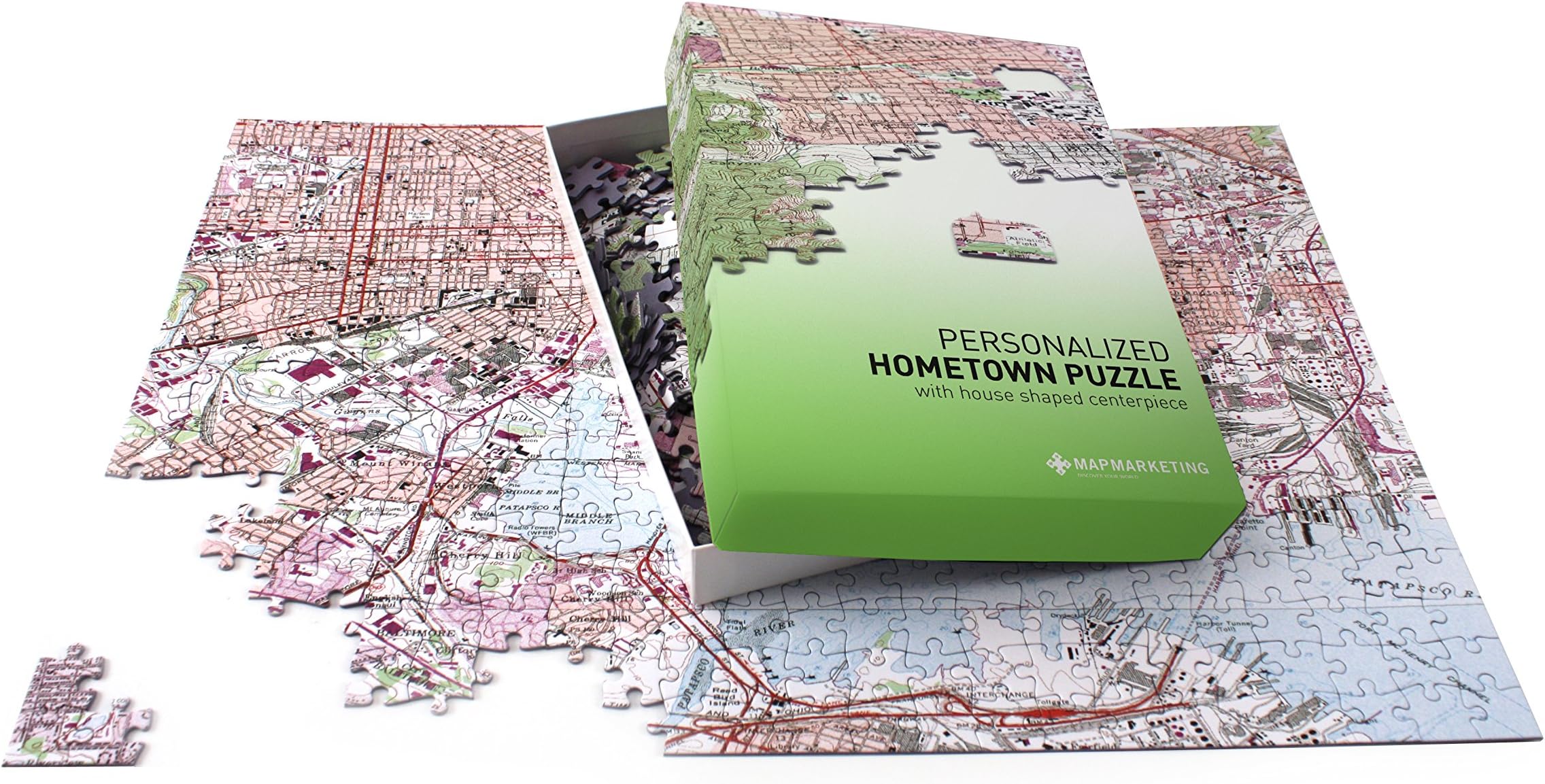 - My Hometown Personalized Map Jigsaw Puzzle - 400 Piece Jigsaw Puzzle, House Warming Gift Ideas, Puzzle Lovers, Map, New Home, First Home