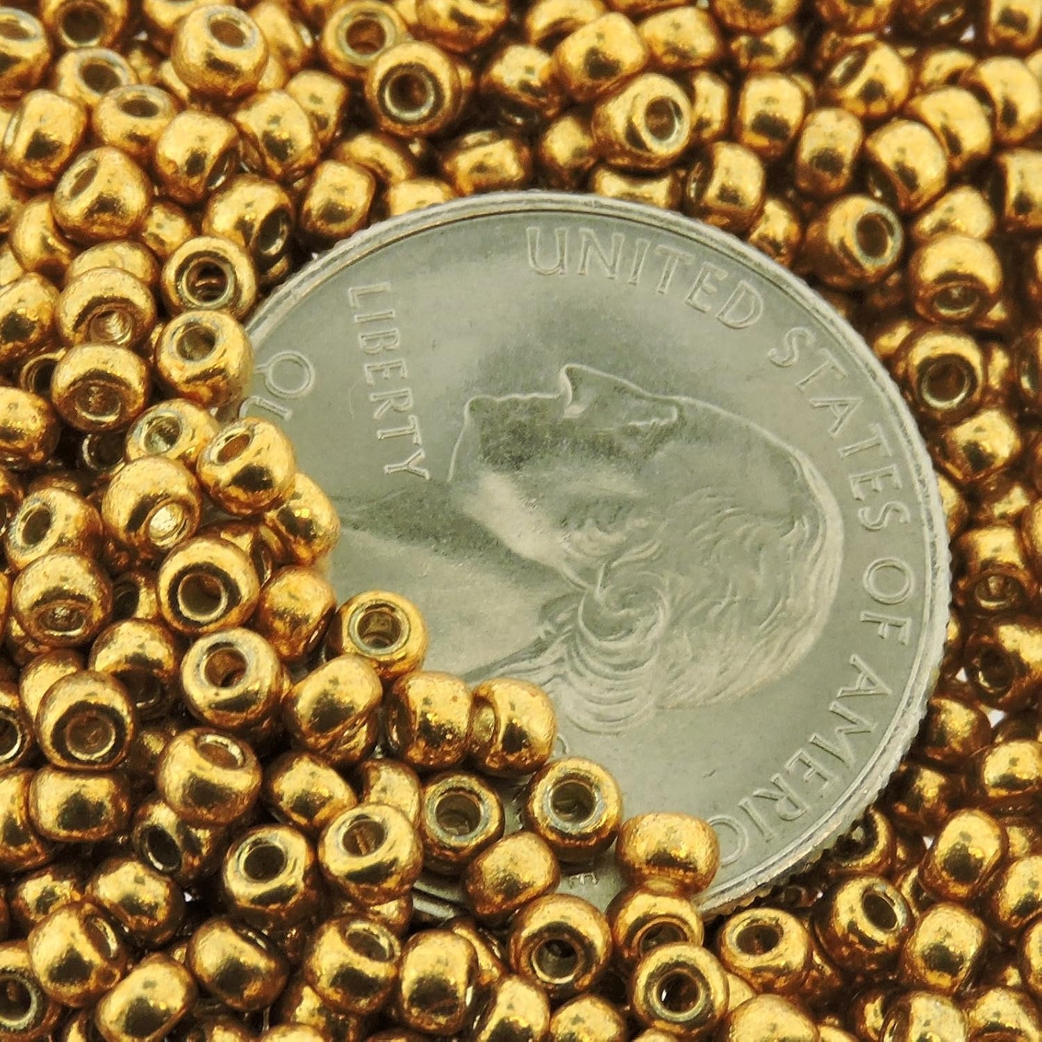 Miyuki Round Rocailles Seed Beads – Size 8/0 (3mm), Duracoat Galvanized Gold, 22 g, Made in Japan
