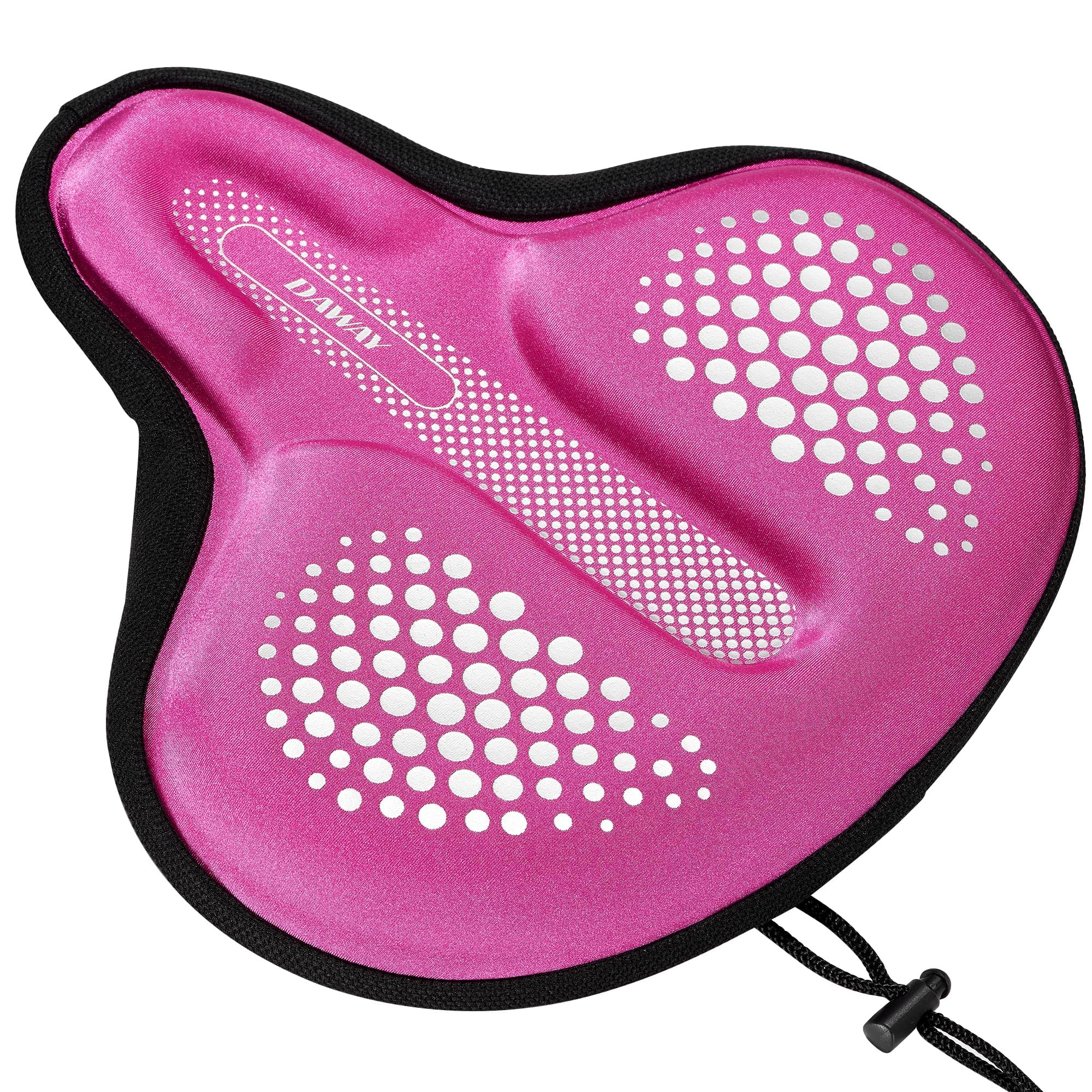 DAWAY C9 Coussin de siège de vélo Confortable Extra Large rembourré en Gel de Mousse pour Homme et Femme, Convient pour Peloton, Exercice d'intérieur Stationnaire, Selle de vélo en Plein air, Rose